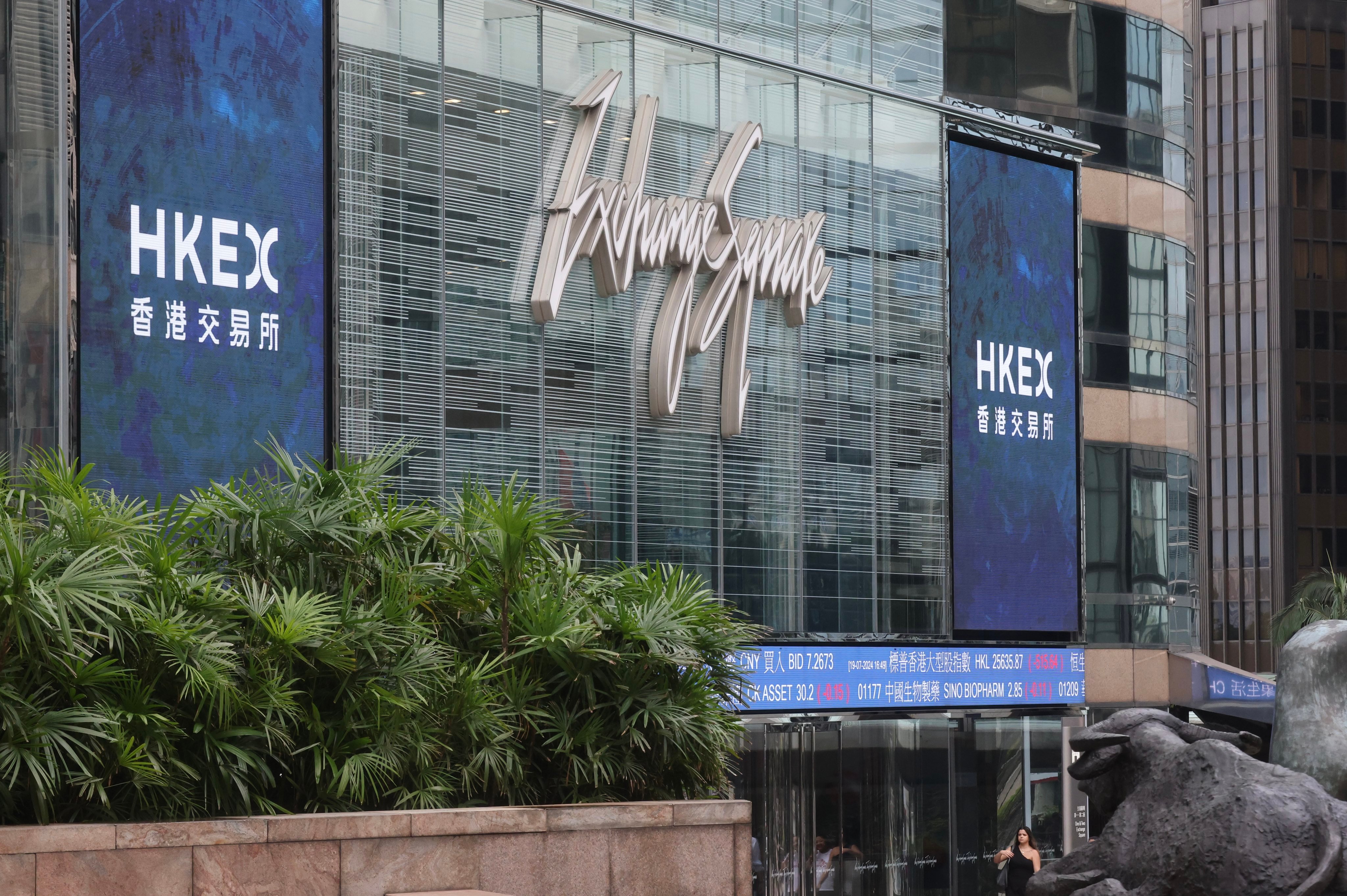 The Exchange Square complex in Hong Kong, home to the city’s bourse operator Hong Kong Exchanges and Clearing, pictured on July 19, 2024. Photo: Jonathan Wong