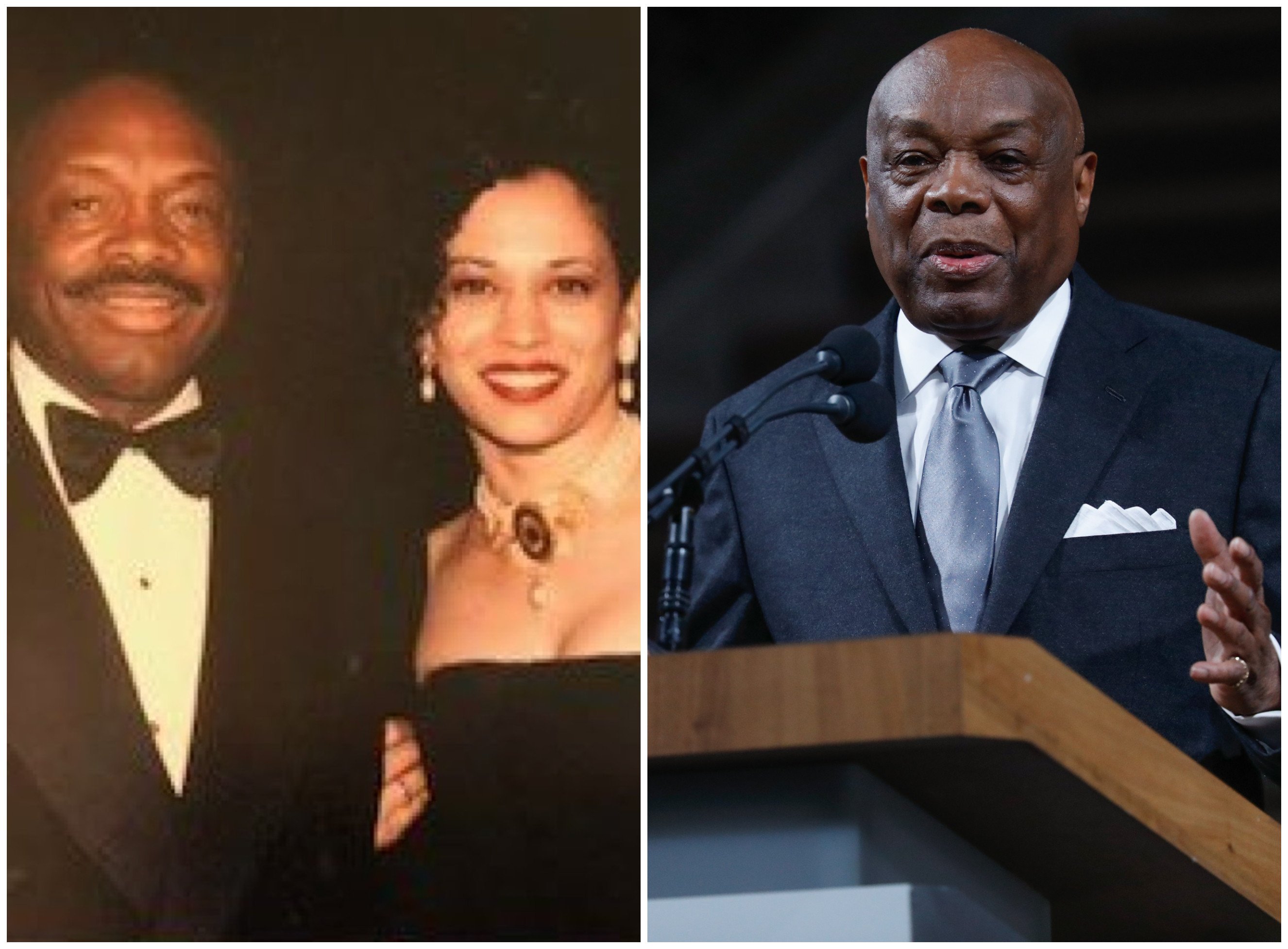Willie Brown dated US vice president Kamala Harris in the 1990s. Photos: @zhenryaz/X; Getty Images