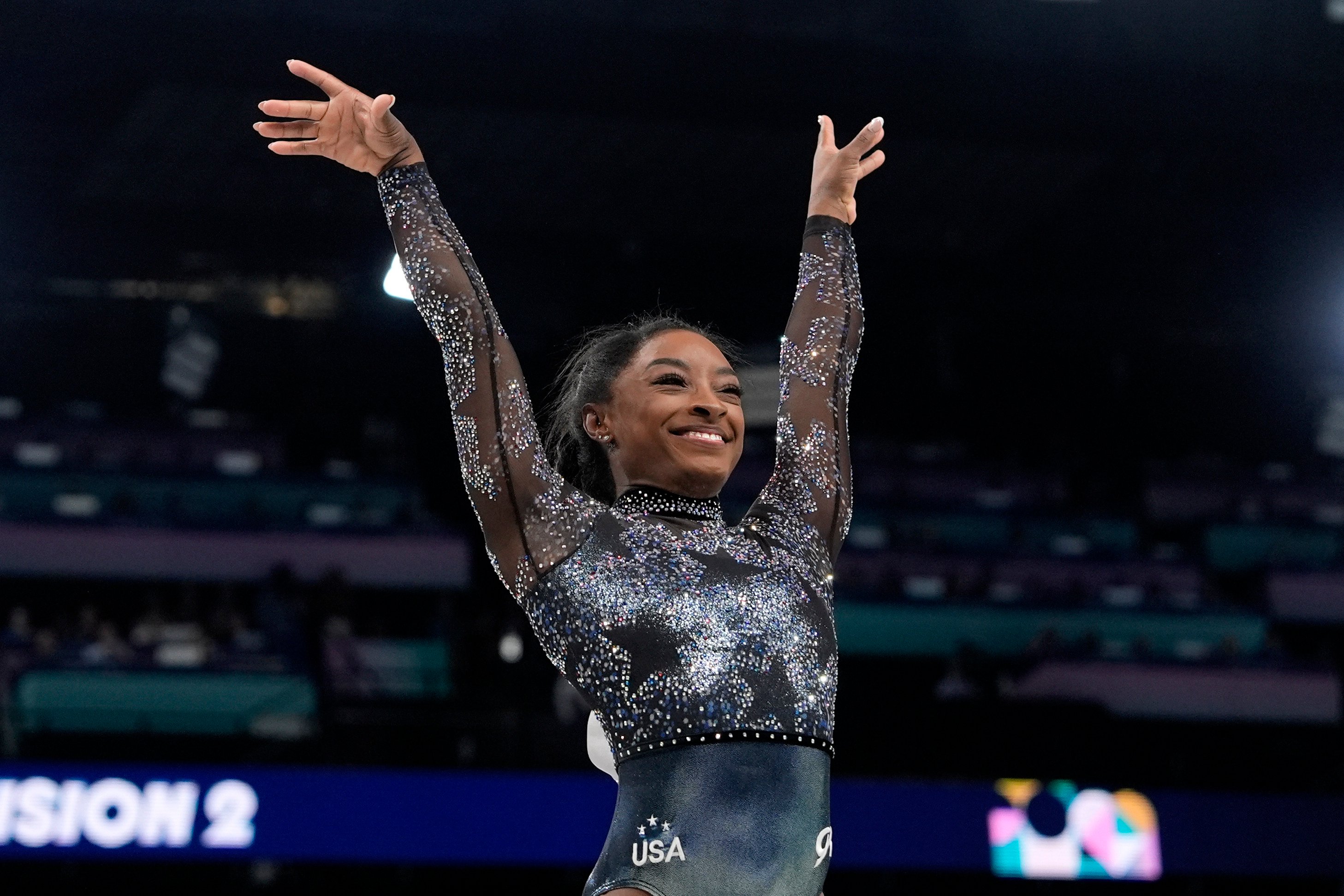 One Simone Biles’s many fans worldwide is rising Chinese gymnastics star Zhang Yihan. Photo: AP