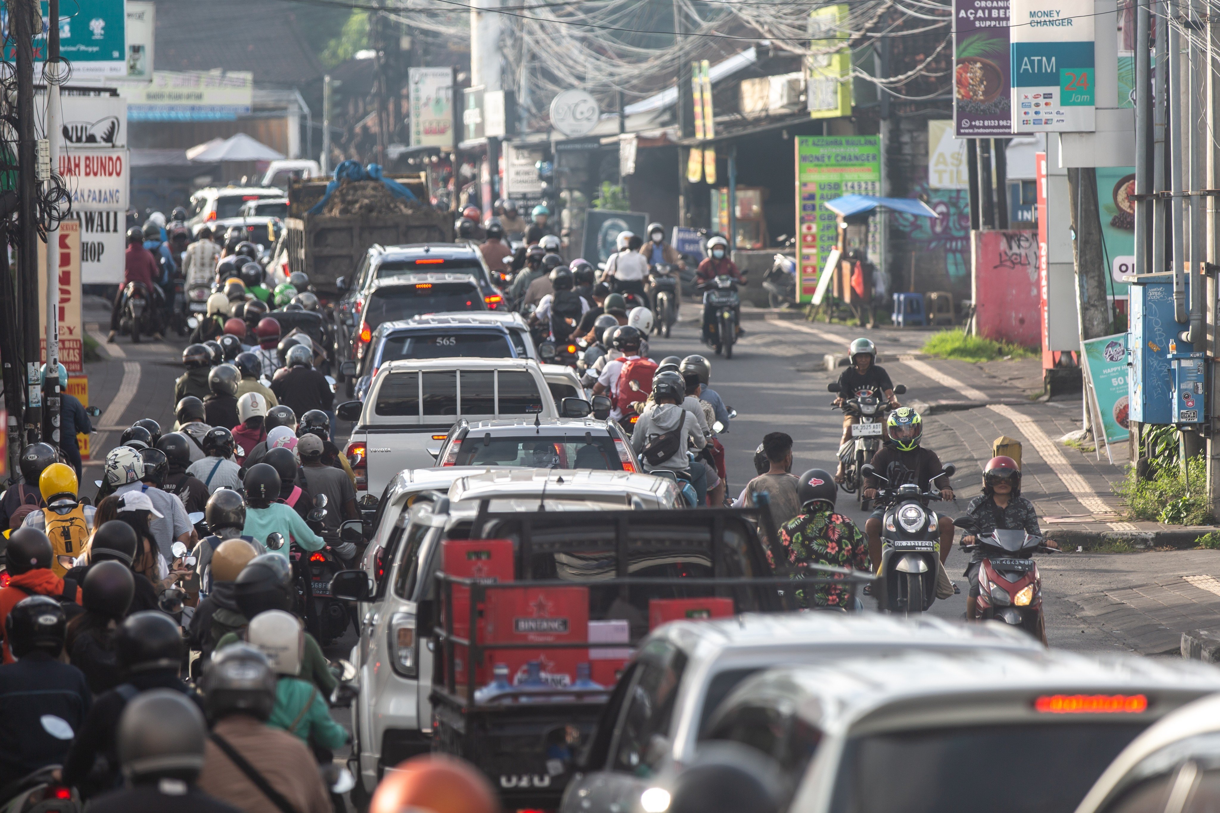 Traffic in Canggu, in Bali, Indonesia. Photo: Shutterstock