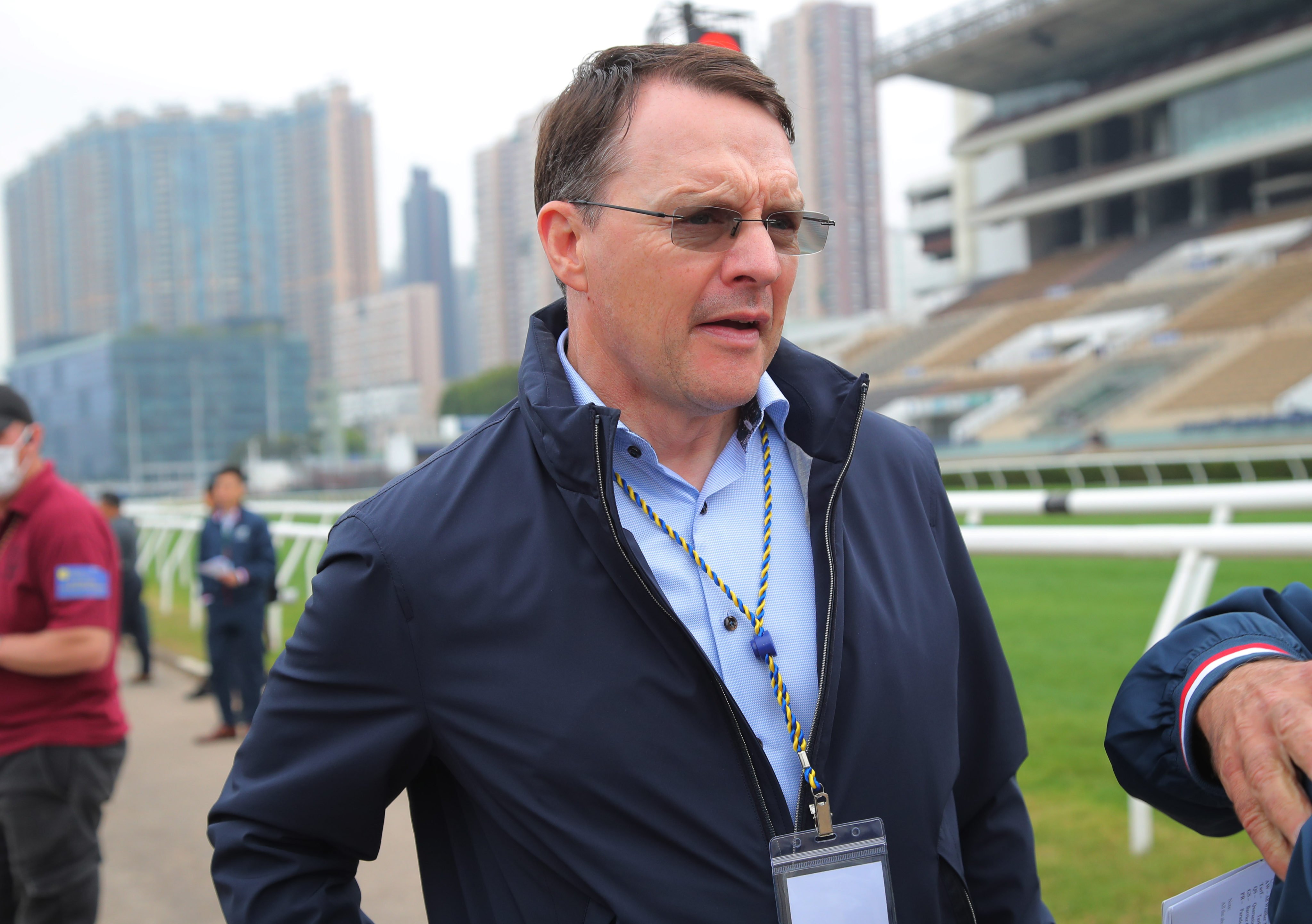 Aidan O’Brien, pictured at Sha Tin trackwork, has top claims on day three of Glorious Goodwood. Photos: Kenneth Chan