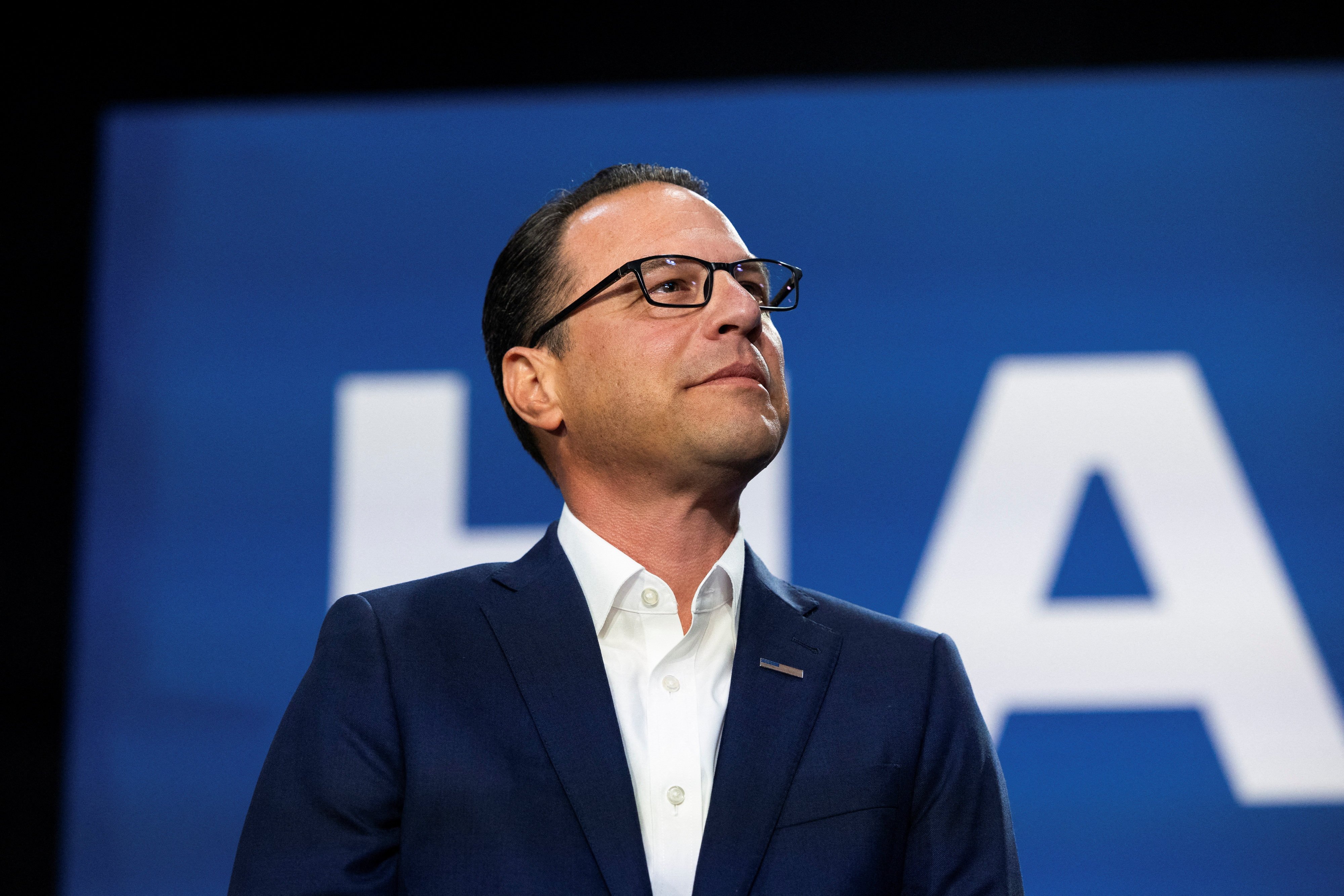 Pennsylvania Governor Josh Shapiro in Ambler, Pennsylvania on Monday. Photo: Reuters