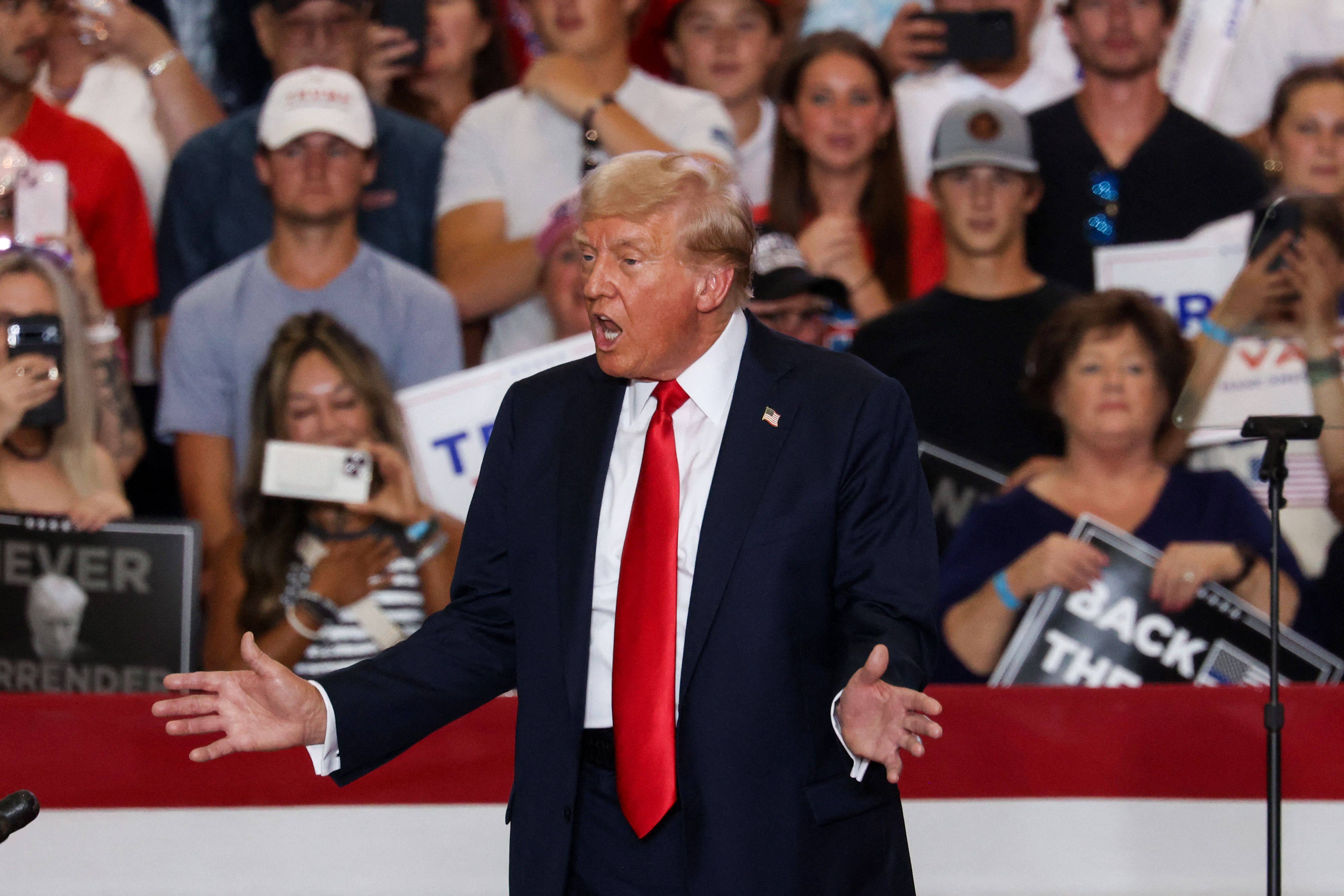 Former US president and 2024 Republican presidential candidate Donald Trump speaks at a campaign rally in Saint Cloud, Minnesota, on July 27. Photo: AFP