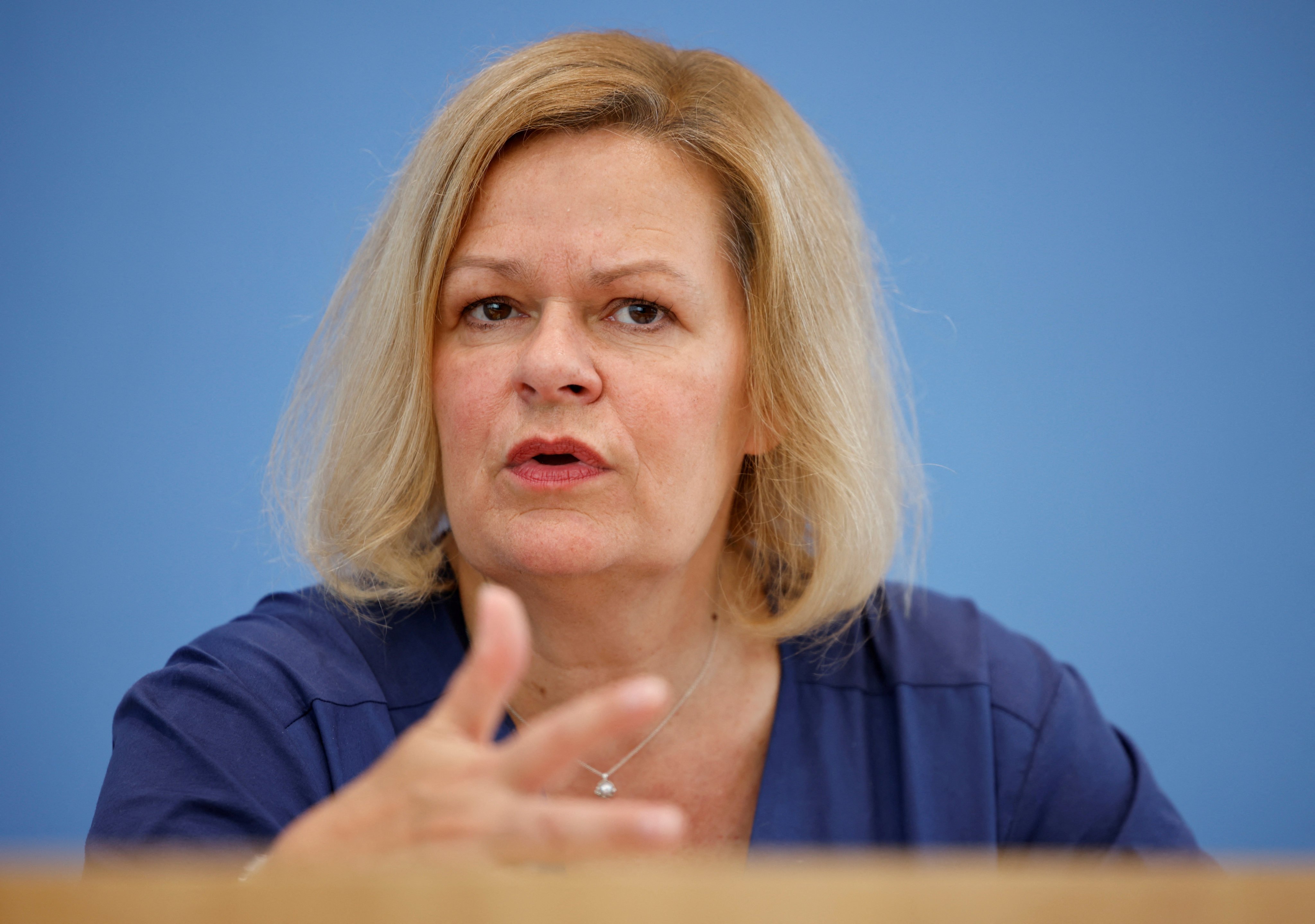 German Interior Minister Nancy Faeser called on China to stop carrying out such attacks. Photo: Reuters