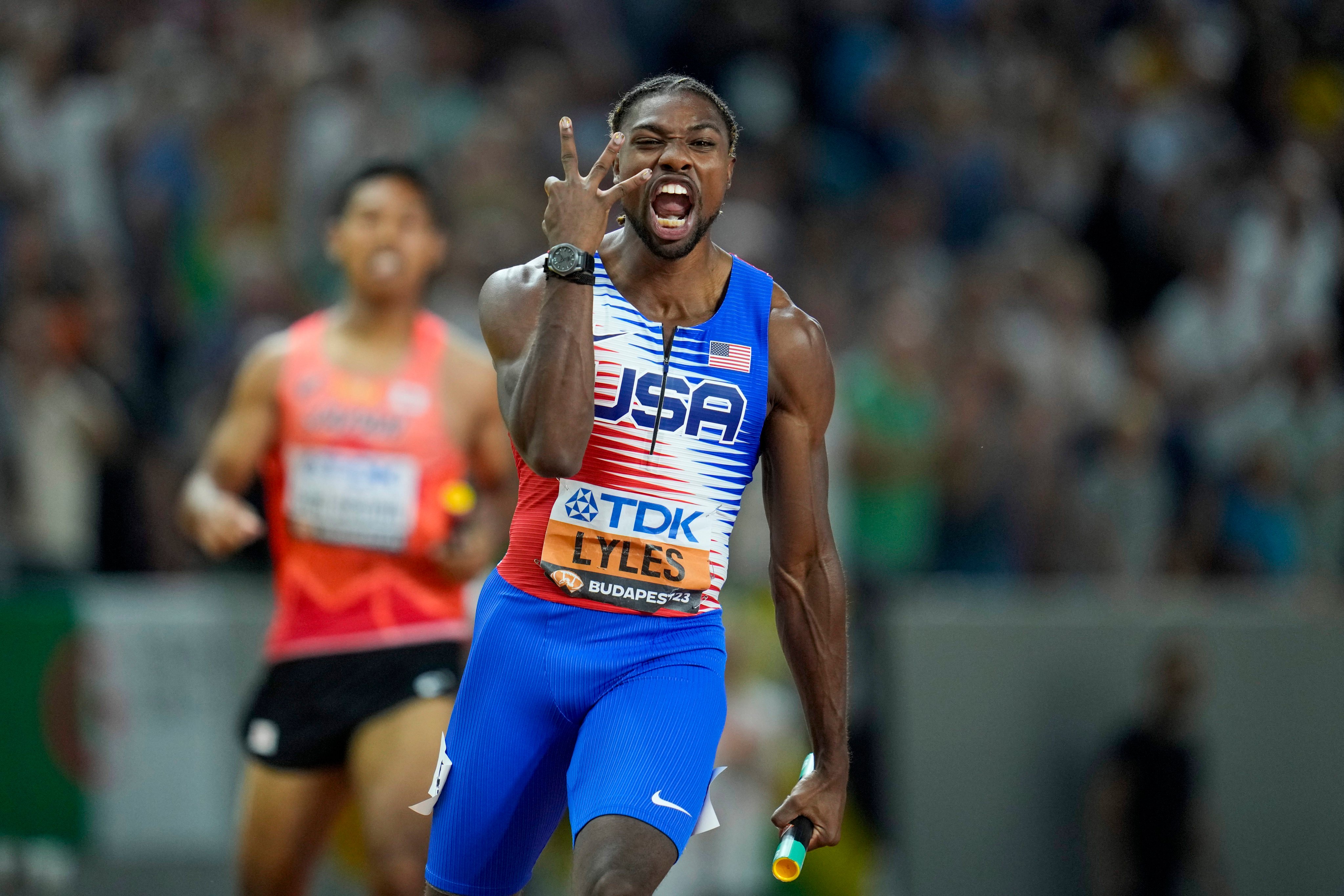 United States sprinter Noah Lyles is the world 100m and 200m champion and gunning for gold in Paris. Photo: AP