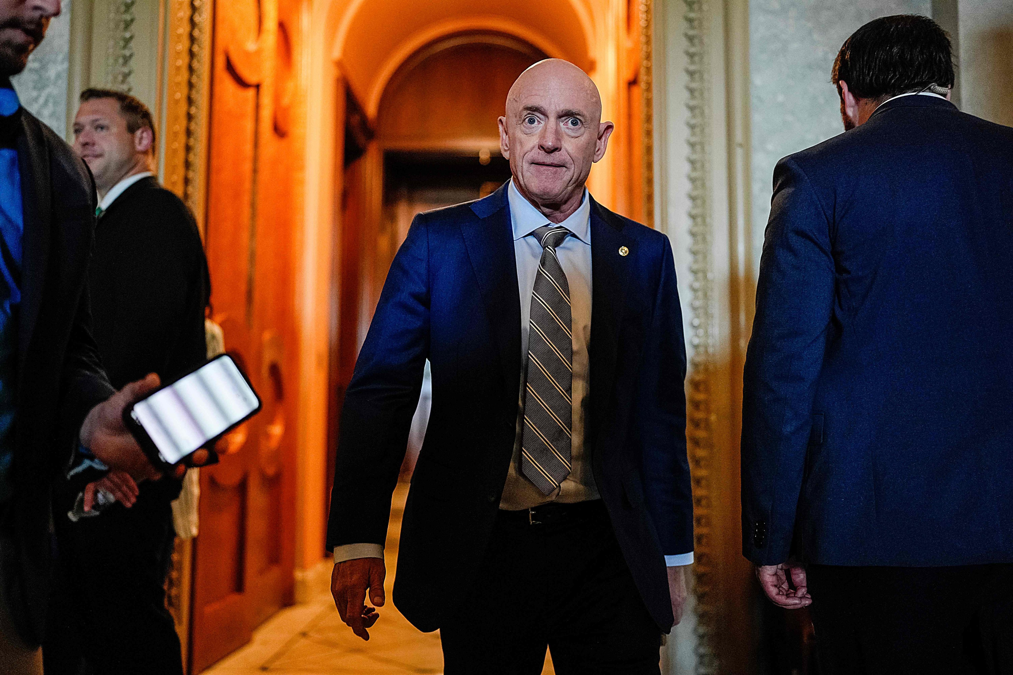 US Senator Mark Kelly, Democrat of Arizona,   at the Capitol on Wednesday. Photo: Getty Images via AFP