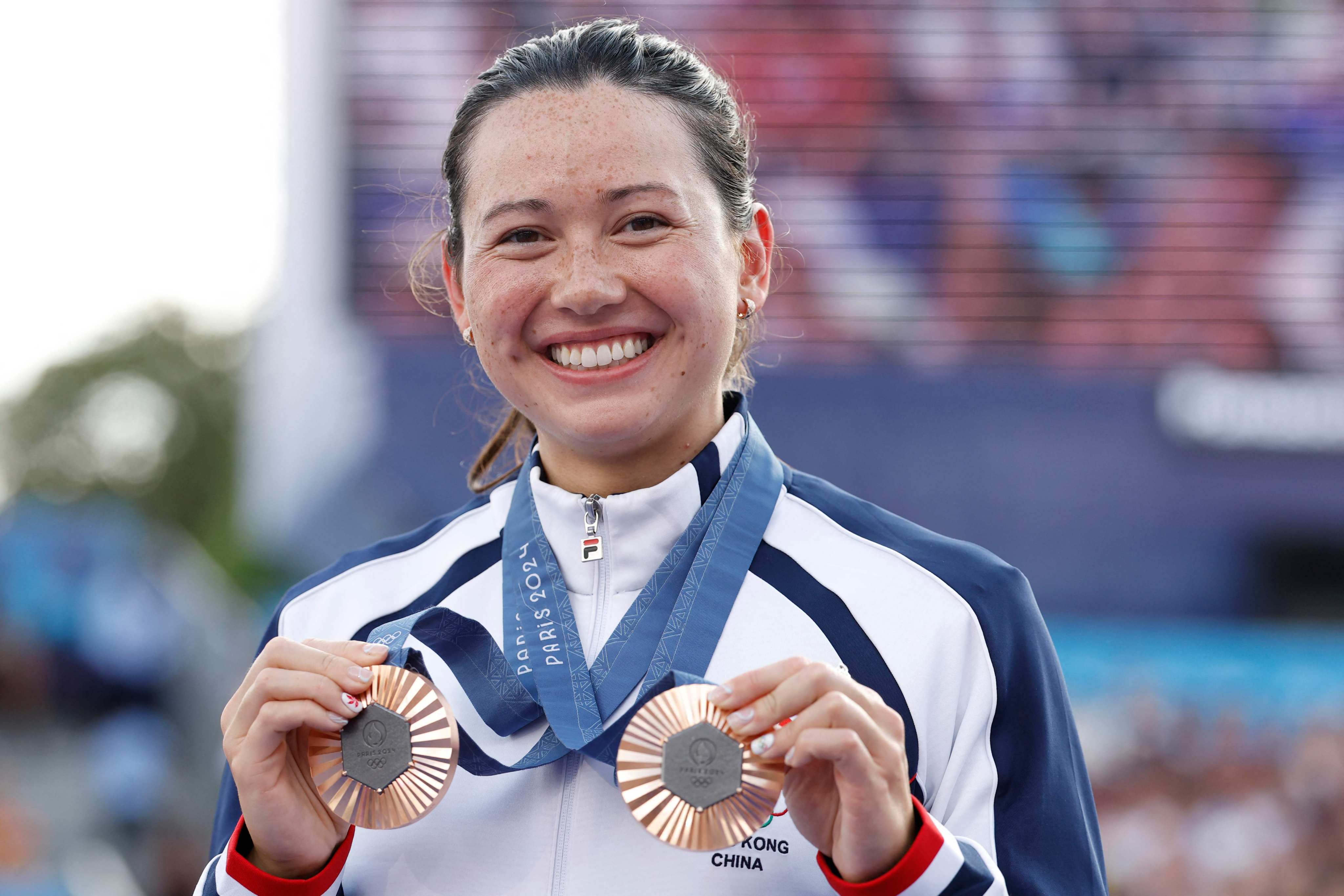 Hong Kong’s Siobhan Haughey at the Champions Park at Trocadero in Paris. Photo: AFP