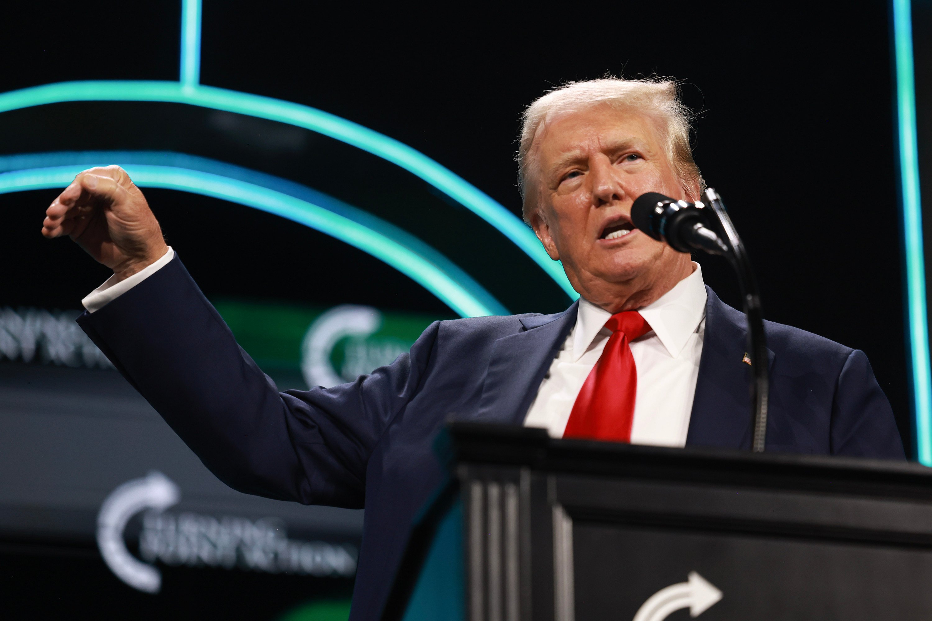 Former US president Donald Trump speaks during an event at the Palm Beach Convention Centre on July 26. Photo: TNS