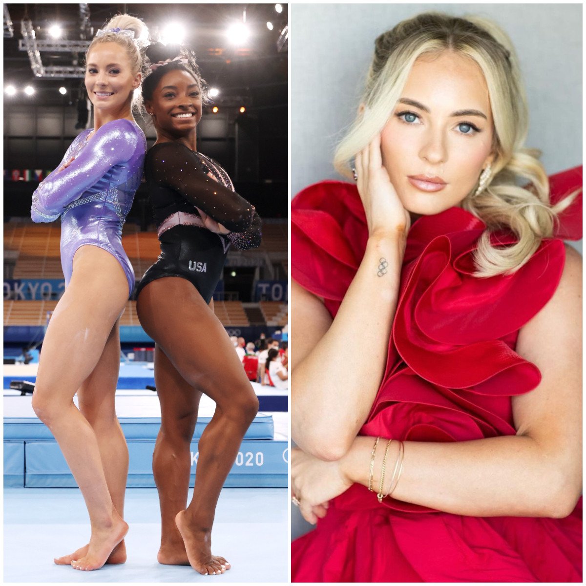 Stabbed in the back? Olympic gymnast Simone Biles and former teammate MyKayla Skinner. Photos: Getty Images, @mykaylaskinner2016/Instagram