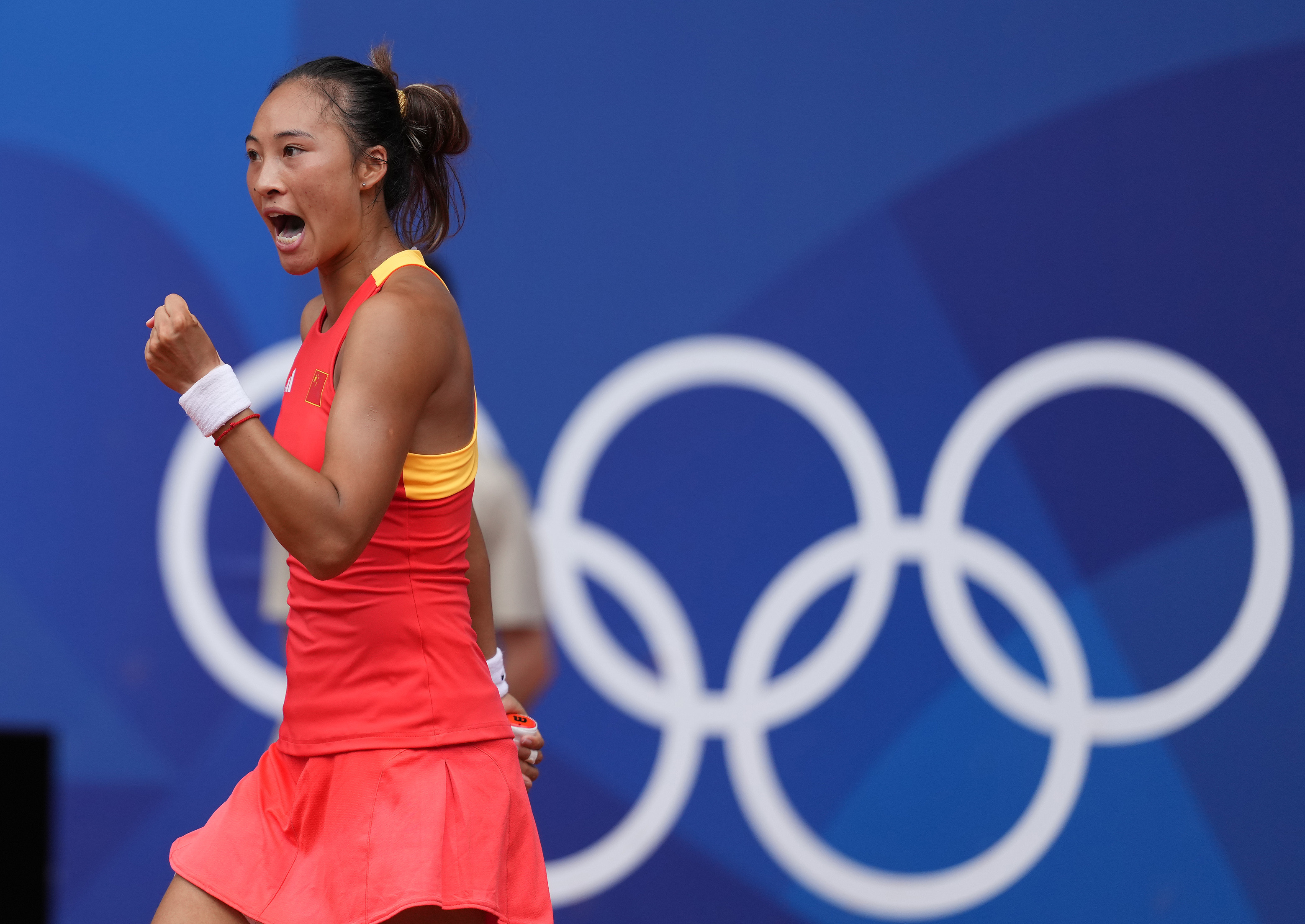 Zheng Qinwen is just one match away from a first tennis singles gold medal for China. Photo: Xinhua