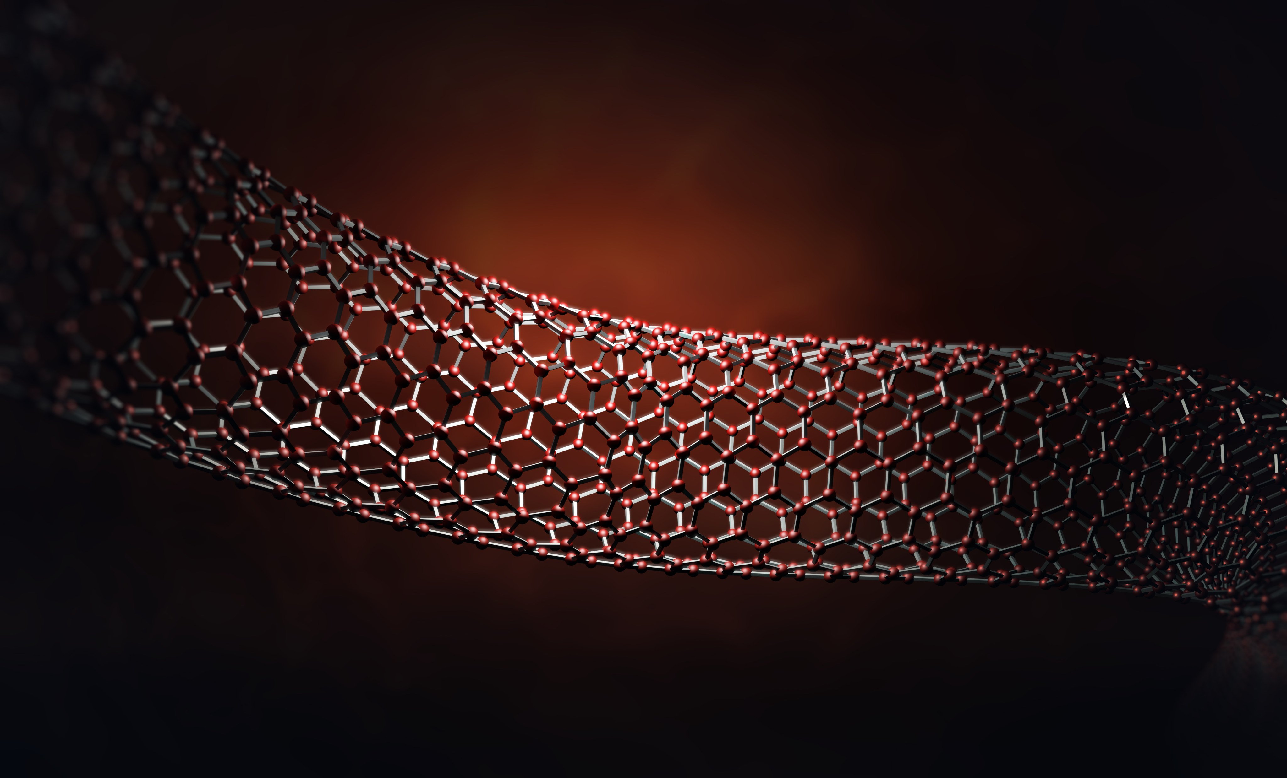 Nanotubes are tiny cylindrical molecules made up of carbon atoms linked together in a hexagonal shape. Photo: Shutterstock Images