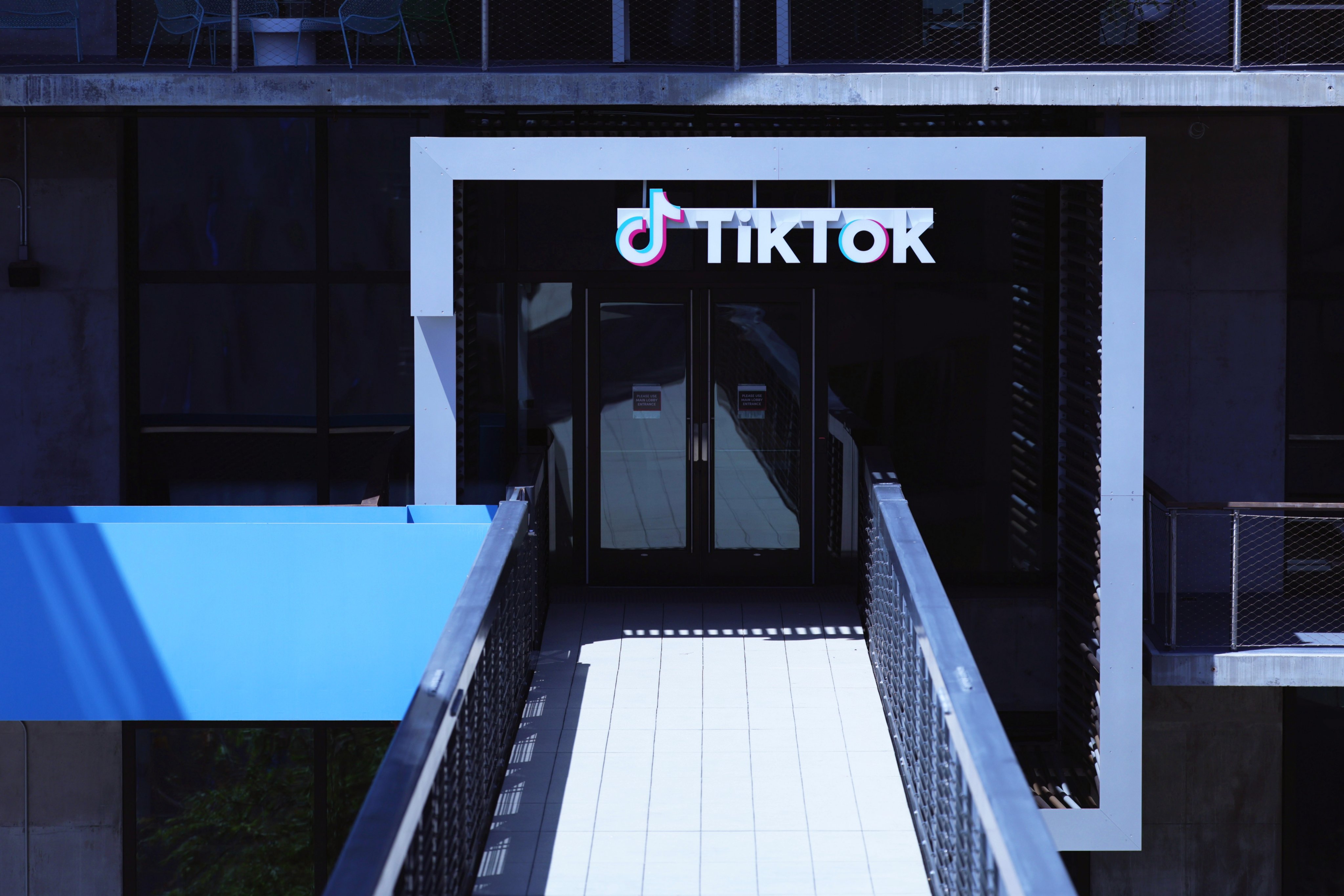 A view of an entrance to TikTok’s office in Los Angeles, California, in April. Photo: EPA-EFE