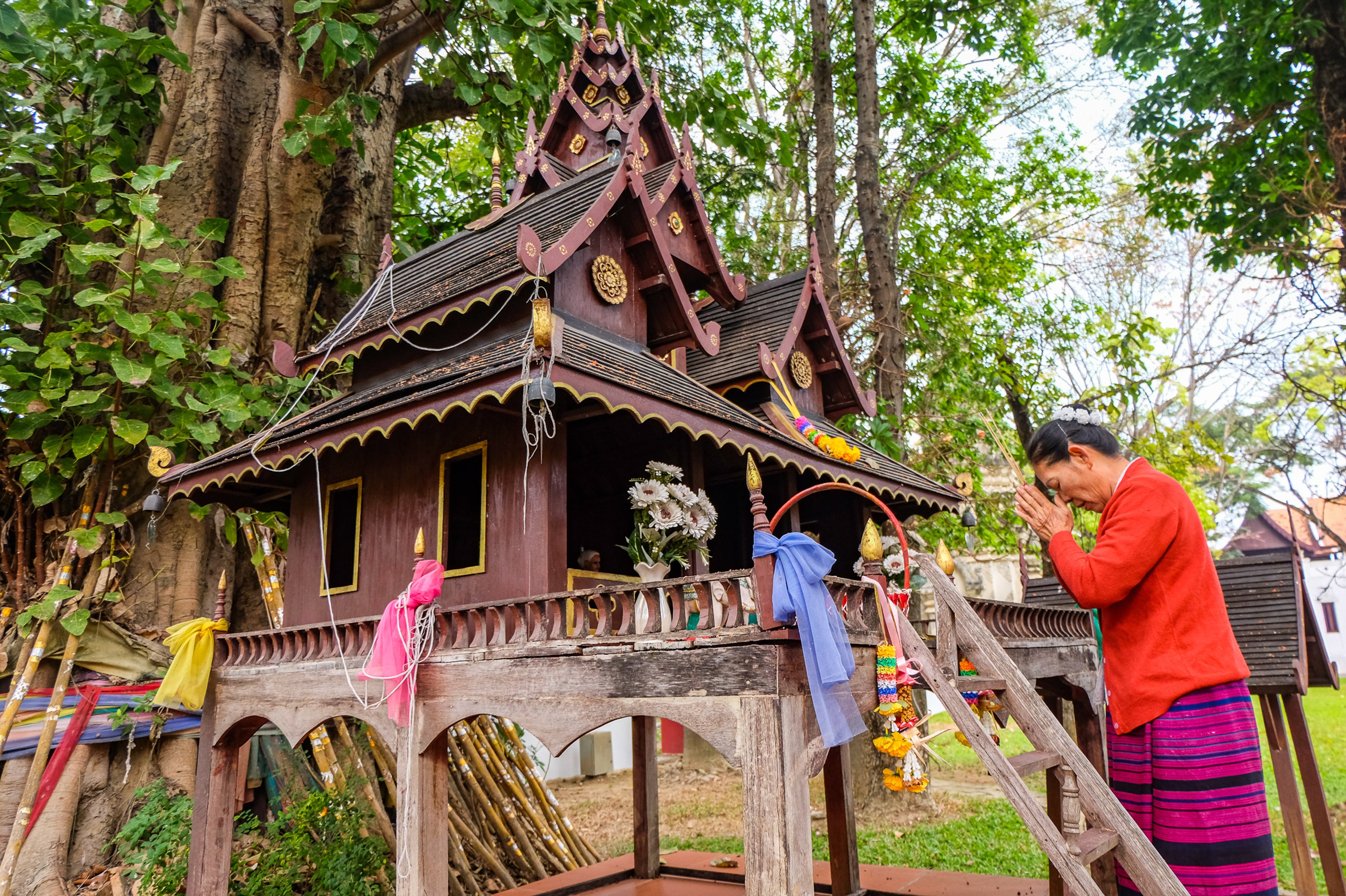 An elaborate spirit house
at the Dhara Dhevi Resort in Chiang Mai. Photo: Ron Emmons