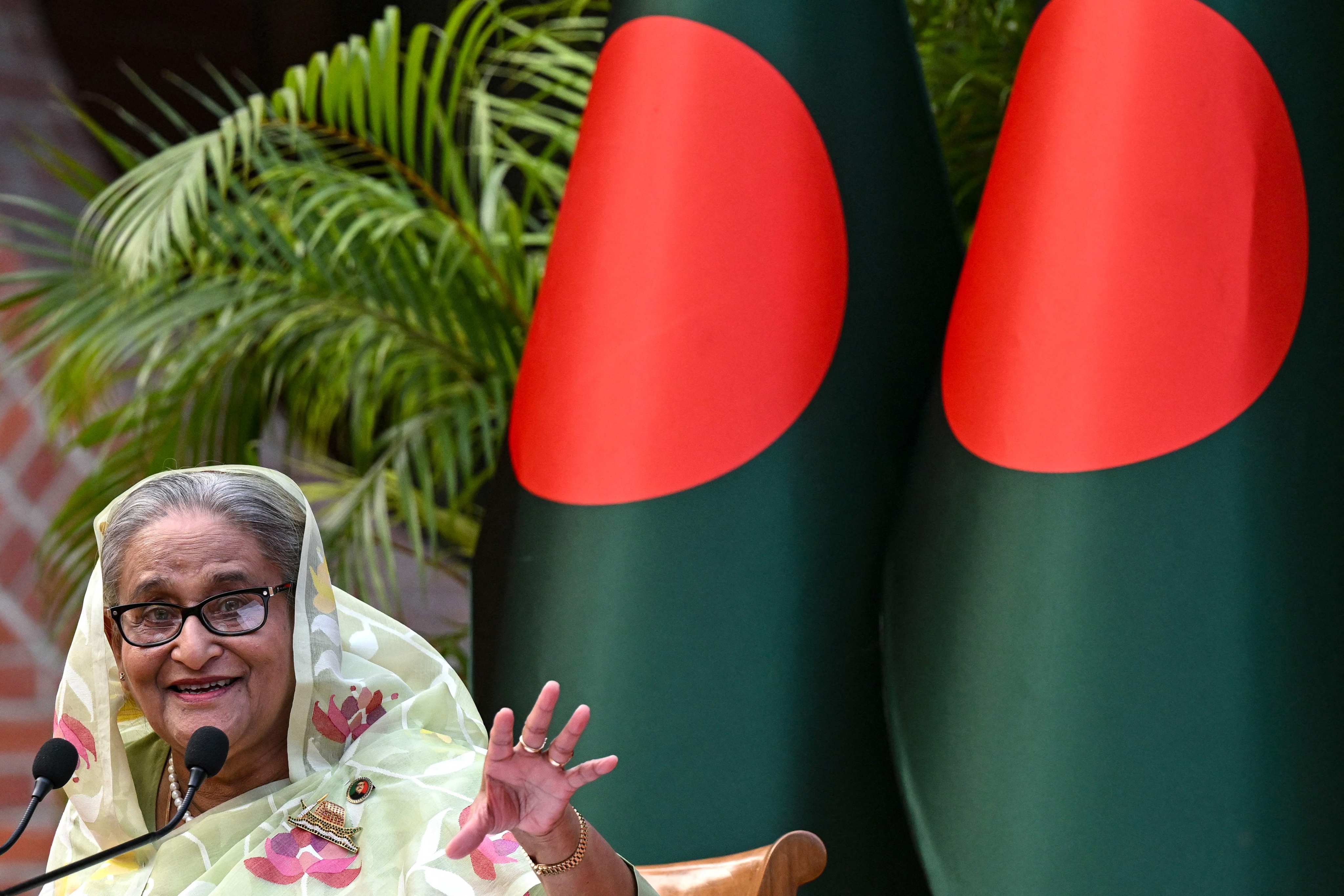 Bangladeshi Prime Minister Sheikh Hasina’s 15-year rule of the country ended on Monday as she fled weeks of deadly protests. 
Photo: AFP