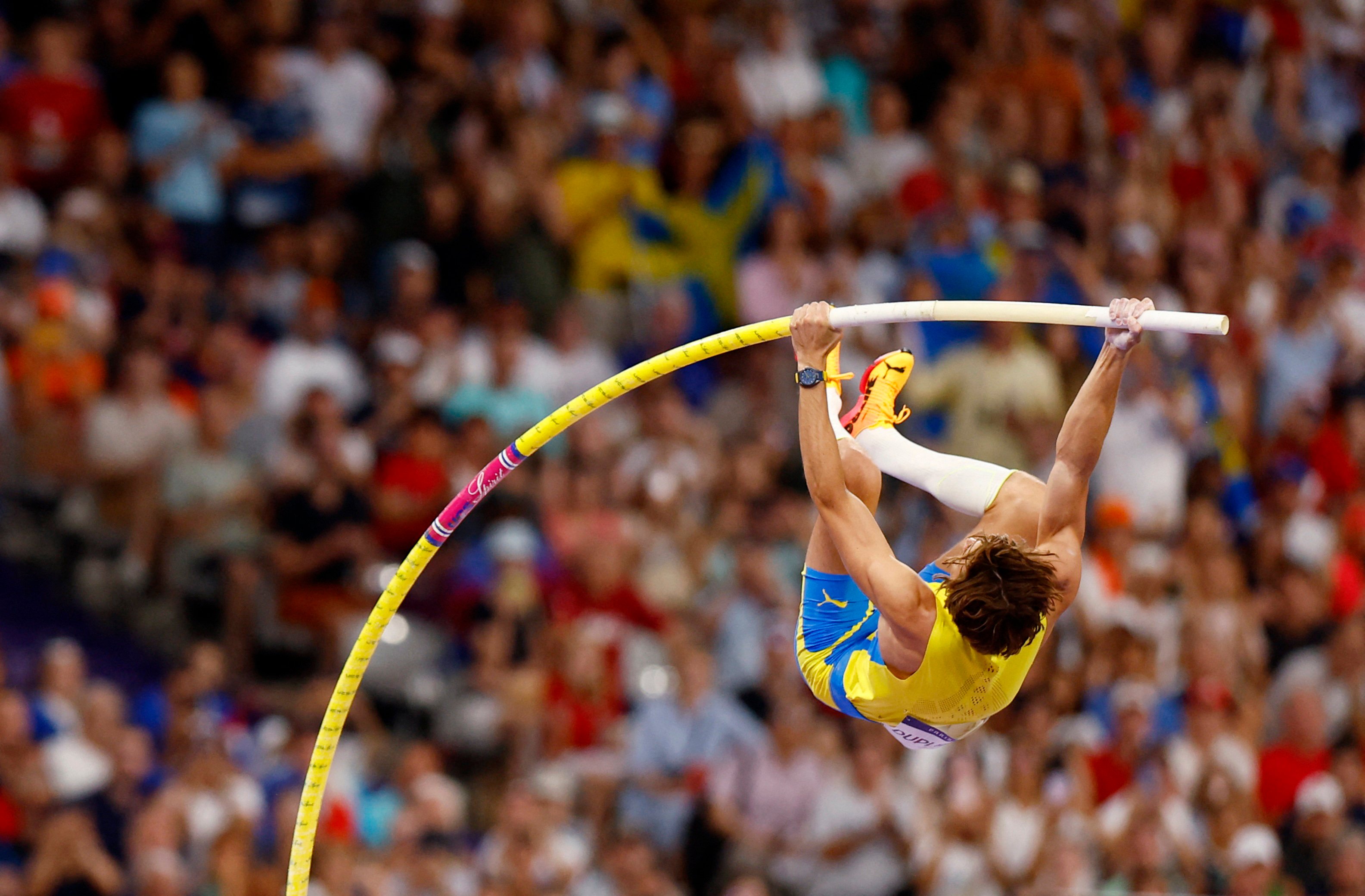 Mondo Duplantis of Sweden in record-breaking form. Photo: Reuters