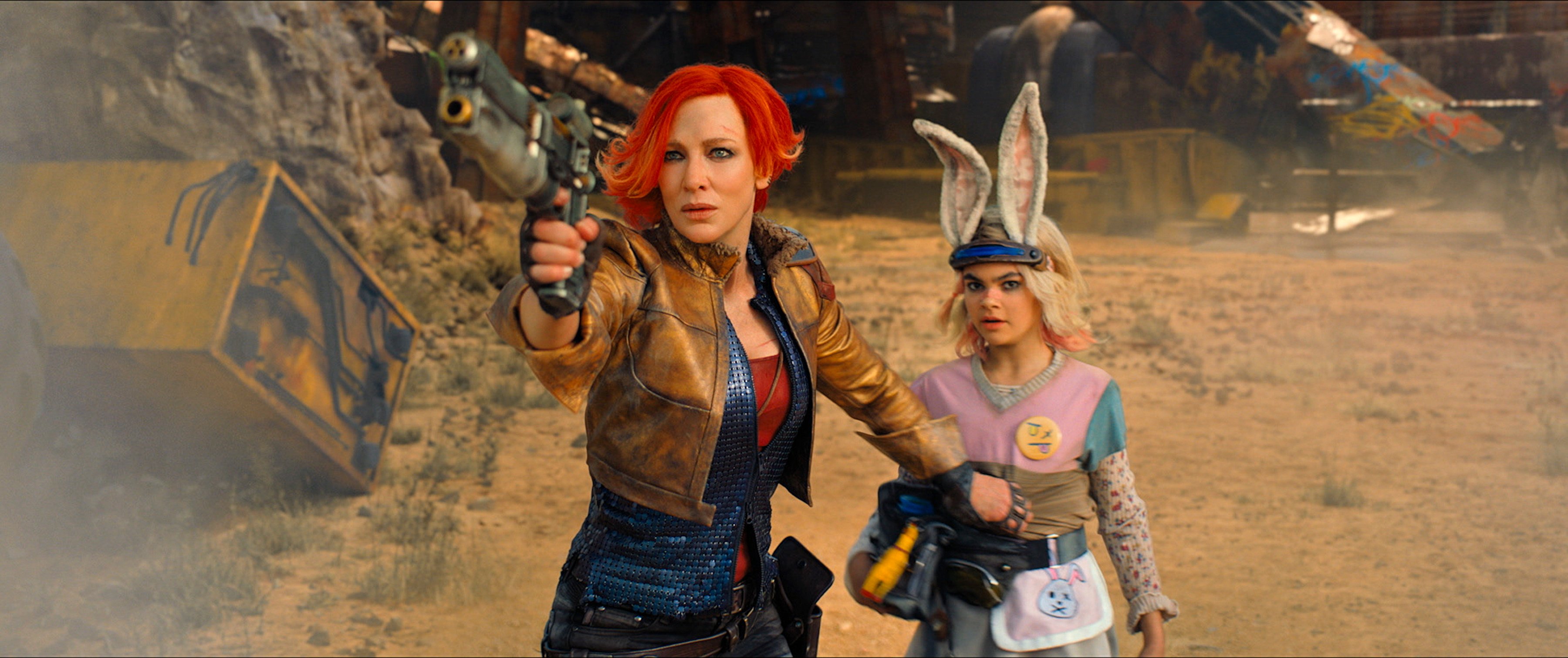 Cate Blanchett (left) as Lilith and Ariana Greenblatt as Tiny Tina in a still from Borderlands. Photo: Lionsgate