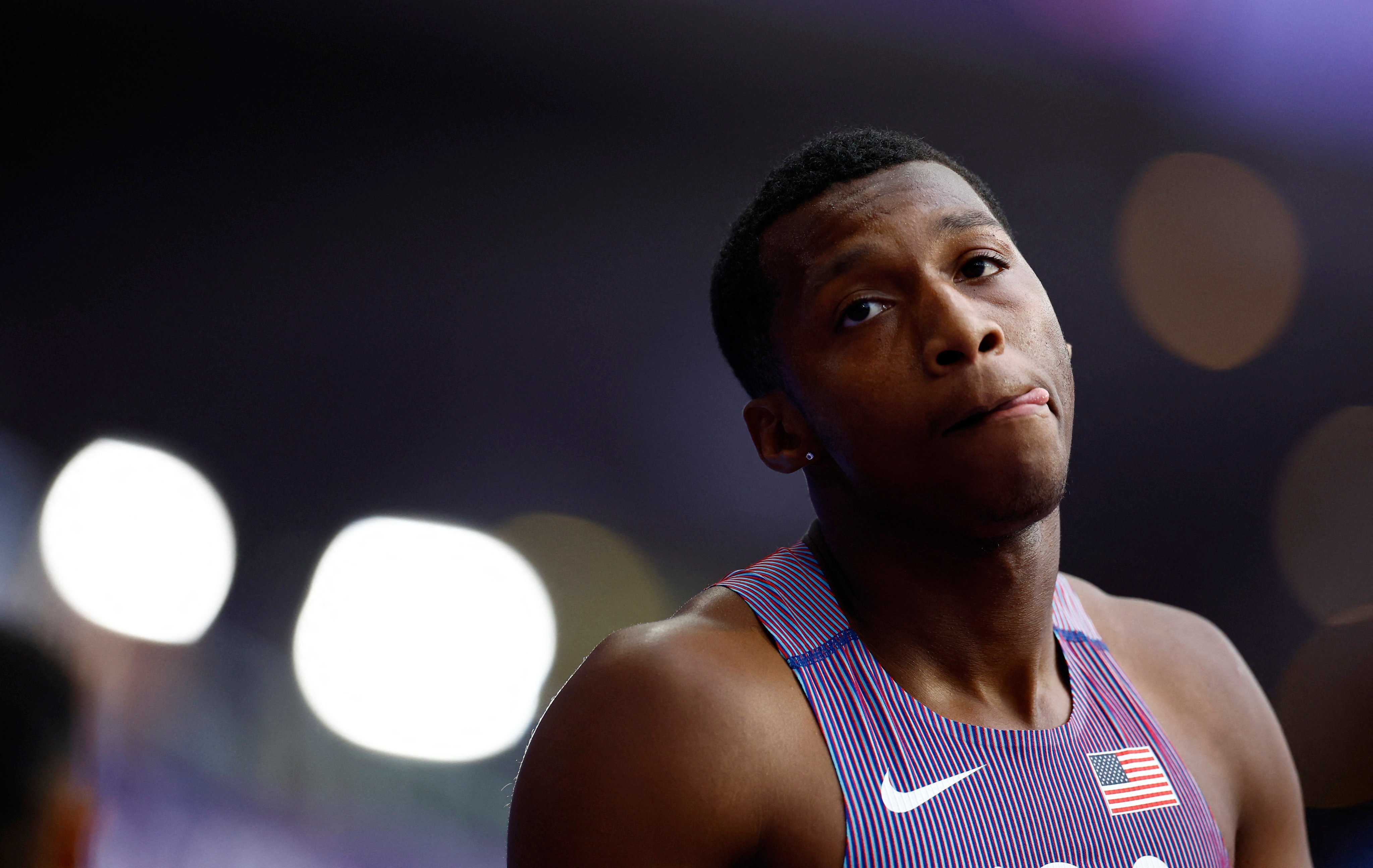 United States sprinter Erriyon Knighton competed in the 200m heats in Paris despite failing a doping test in March. Photo: Reuters