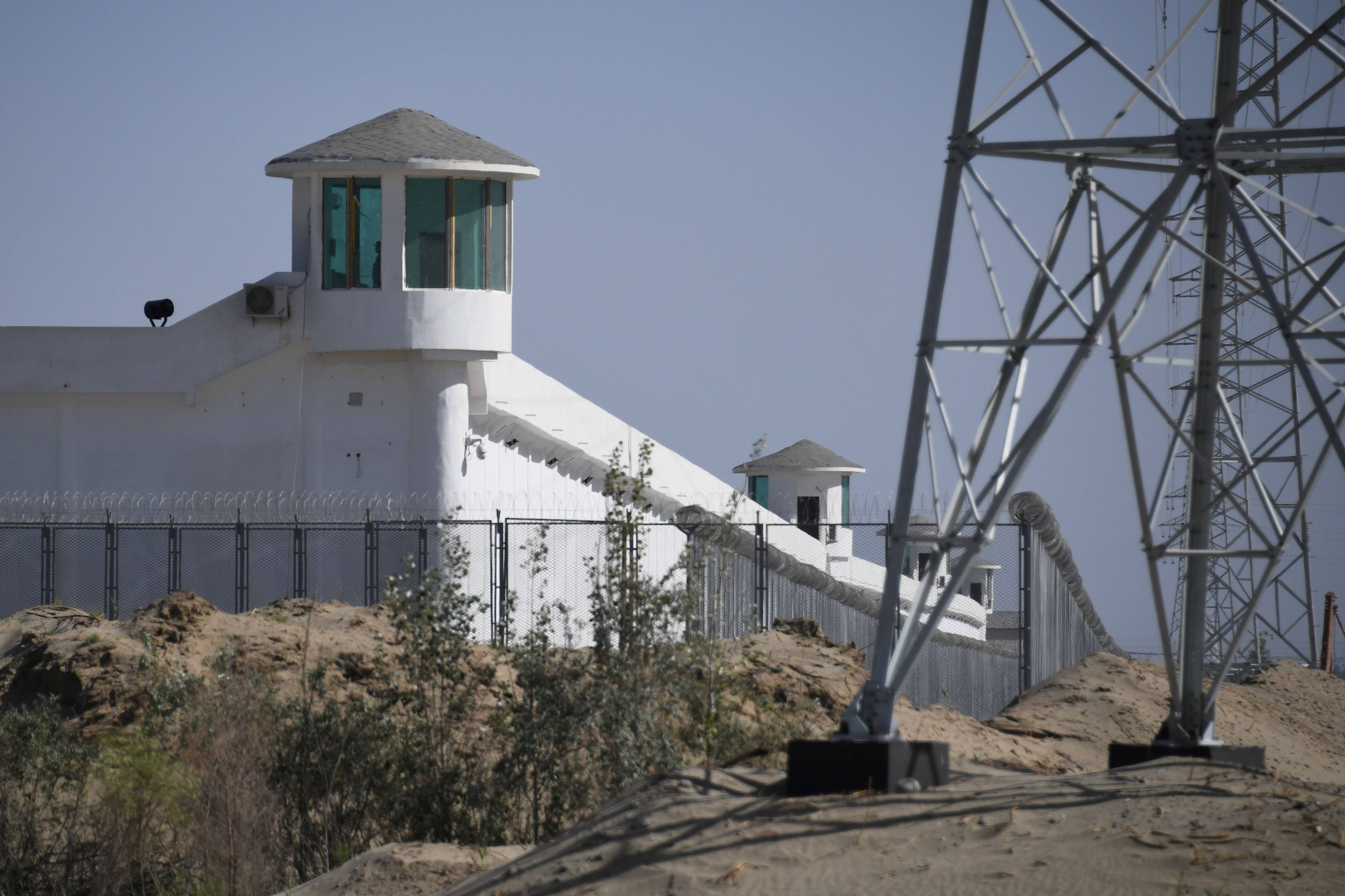 Watchtowers are seen at a high-security facility near what is believed to be a re-education camp in China’s northwestern Xinjiang region in May 2019. Photo: AFP