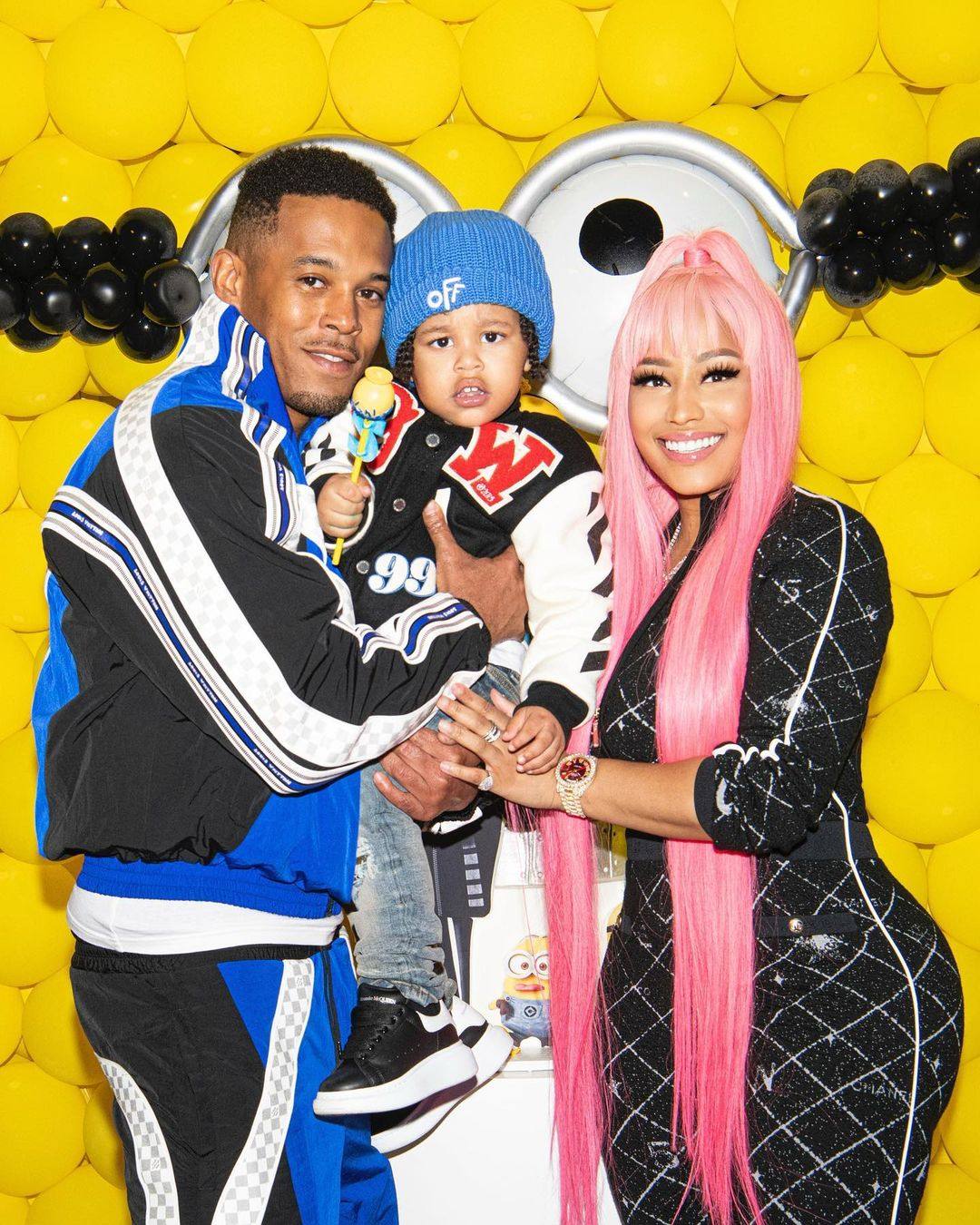 Kenneth Petty (left) and Nicki Minaj welcomed their son in 2020. Photo: @nickiminaj/Instagram