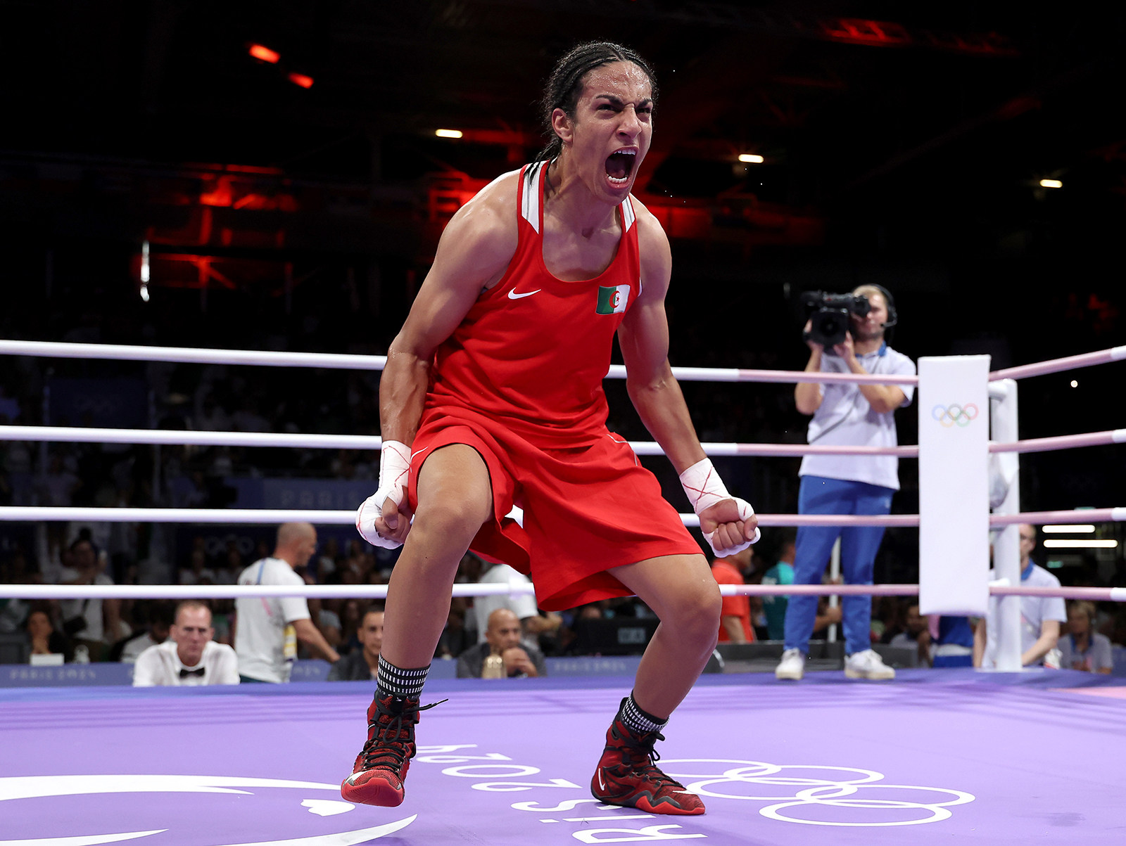 Imane Khelif is ready to take on China’s  Yang Lius in the women’s boxing 66kg final at the Paris Olympics. Photo: TNS