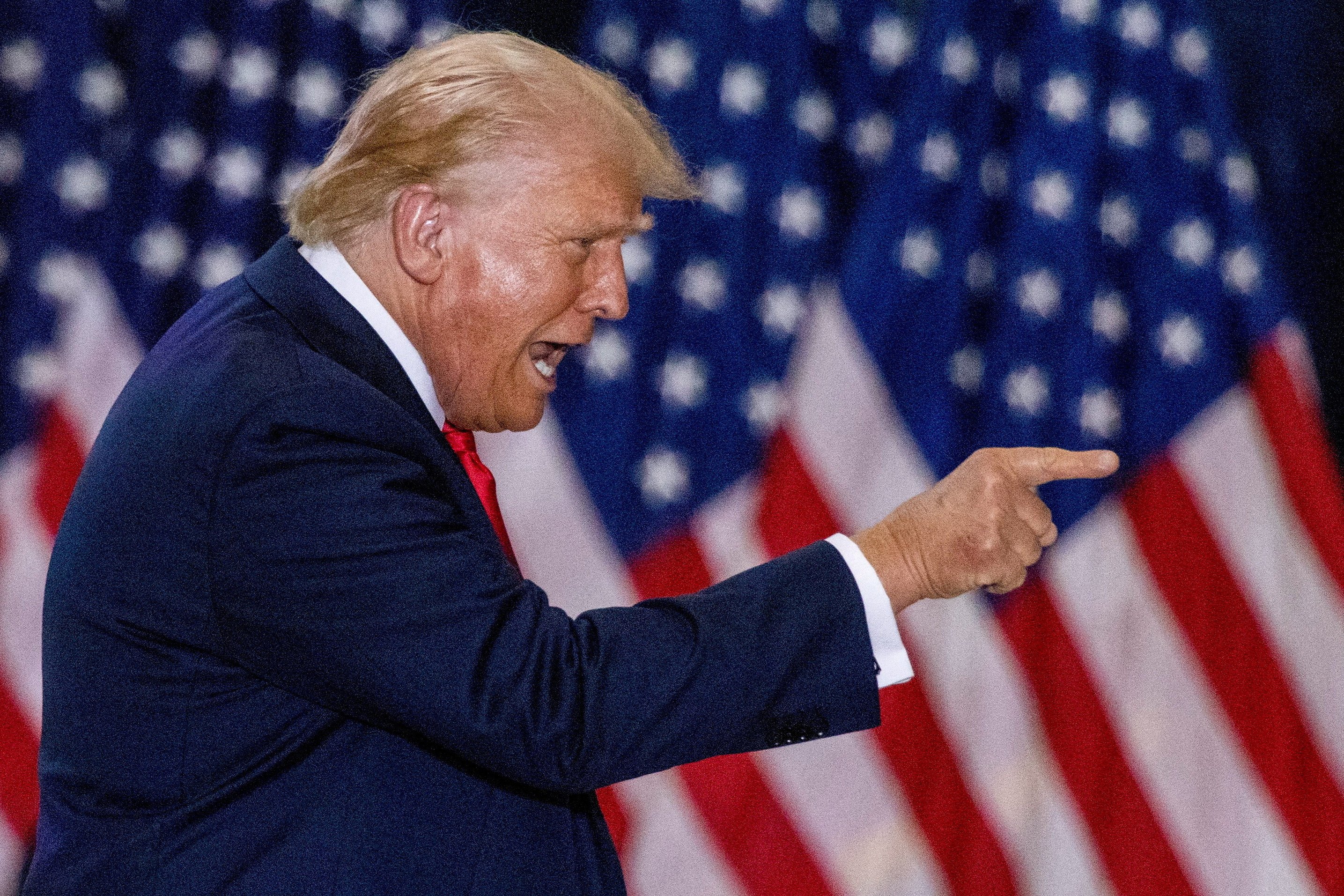 Republican US presidential candidate Donald Trump gestures during a rally in St Cloud, Minnesota, in July. Photo: Reuters