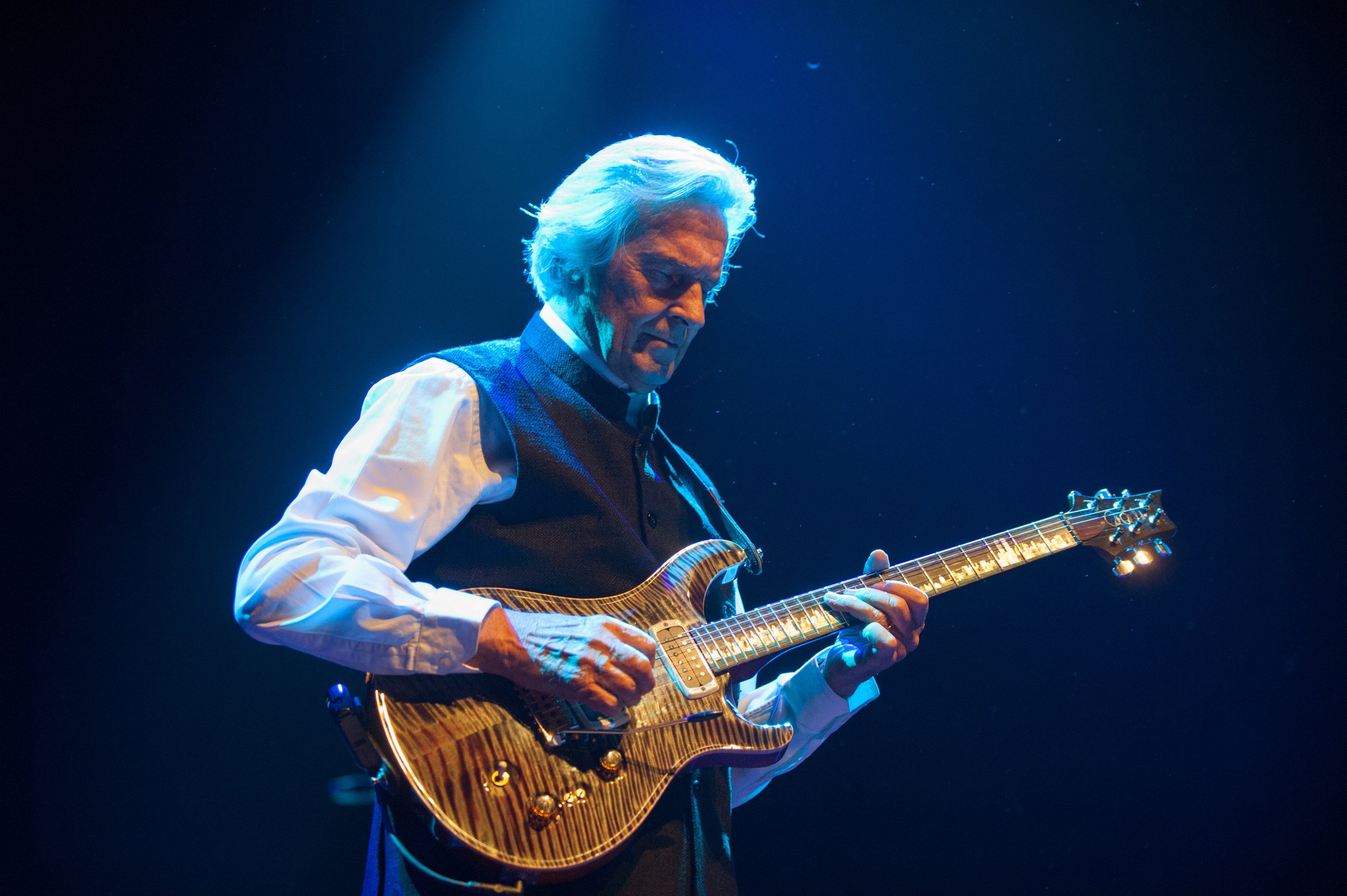 LONDON, UNITED KINGDOM - NOVEMBER 20: John McLaughlin performs on stage at London Jazz Festival at the Royal Festival Hall on November 20, 2014 in London, United Kingdom. Photo: Getty Images