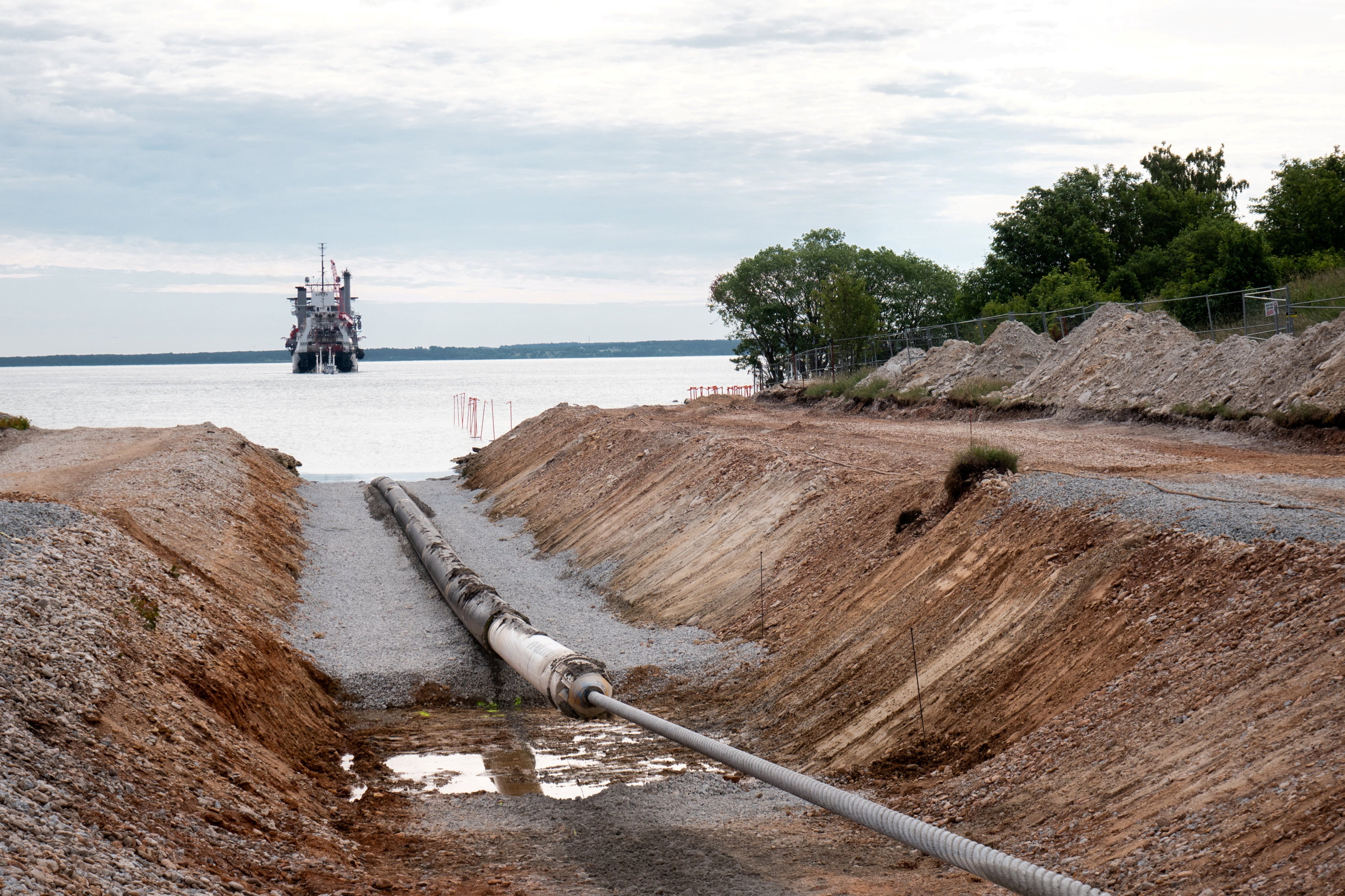 The pipeline was severed last October in an incident Beijing now admits was caused by a Chinese ship. Photo: Elering via Reuters