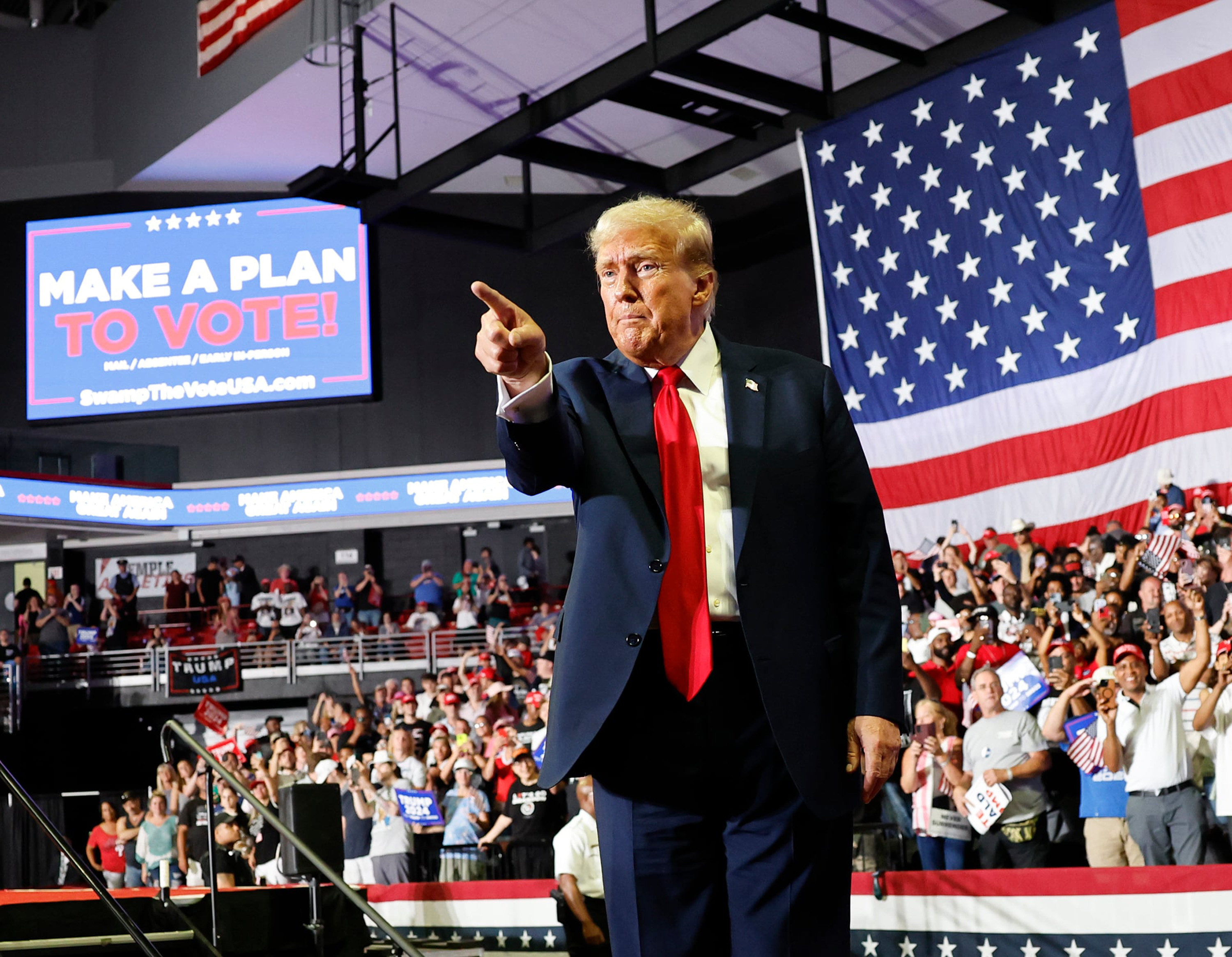 Former US president Donald Trump at a campaign rally at Temple University in Philadelphia. Photo: The Philadelphia Inquirer /TNS