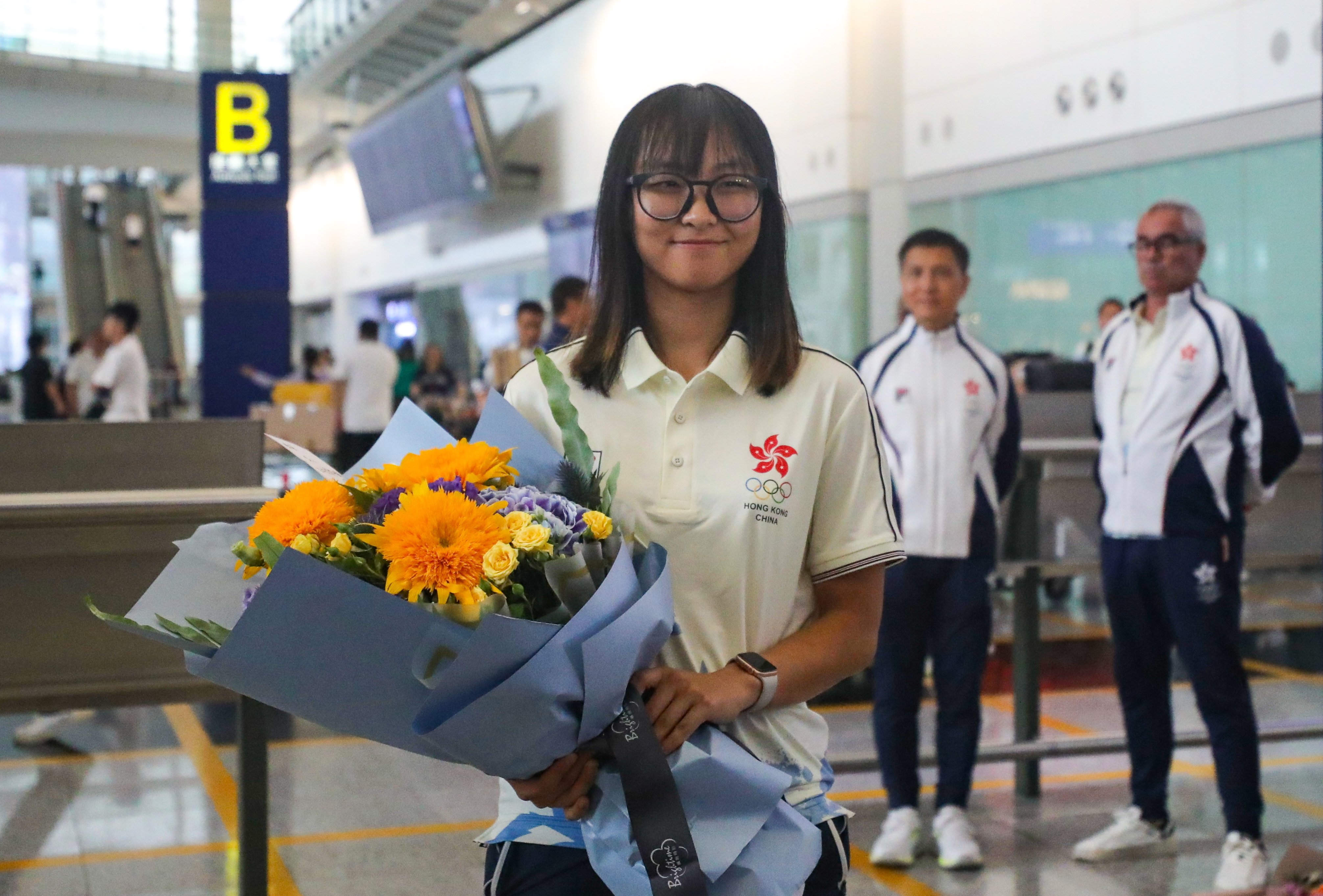 Hong Kong cyclist Ceci Lee, seen here on arrival from Paris, will receive support from Hong Kong cycling through to LA 2028. Photo: Xiaomei Chen