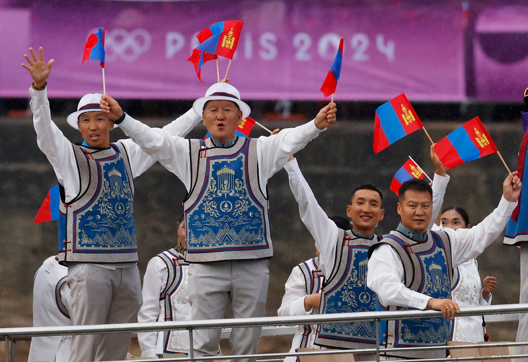 Mongolia’s delegation received widespread praise on social media for their elegant outfits at the Paris Olympics opening ceremony. Photo: Reuters