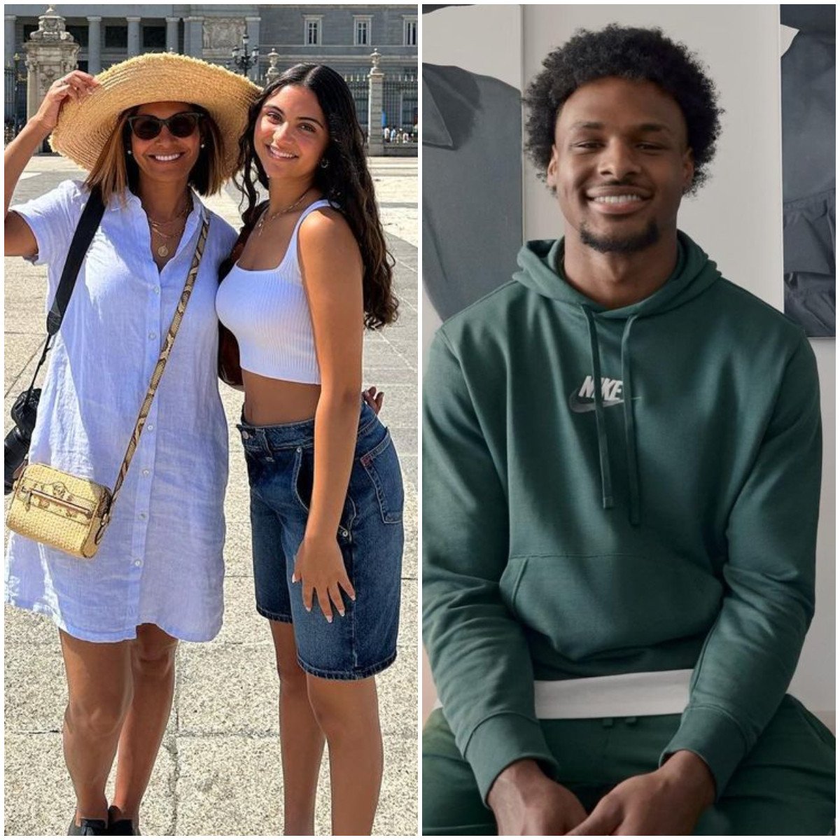 Bronny James (right) was recently spotted getting cosy with Salli Richardson-Whitfield’s daughter, Parker Whitfield (left). Photos: @sallirichwhit, @bronny/Instagram