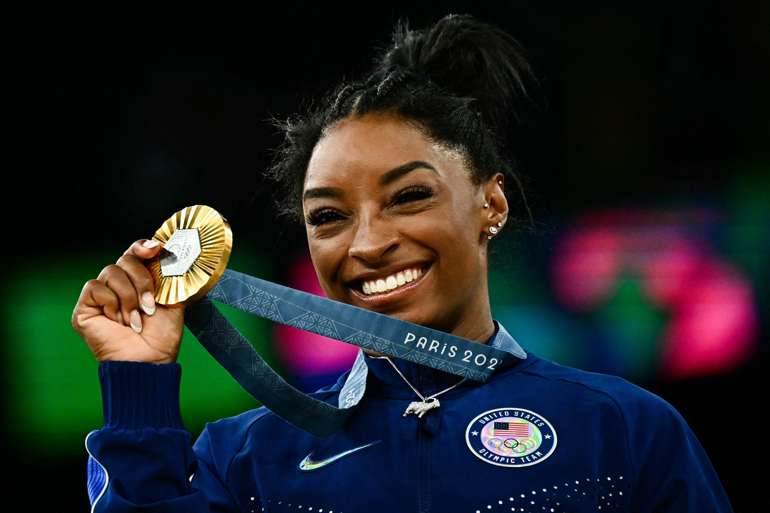 As well as three gold medals, United States gymnastics icon Simone Biles left Paris with five million extra Instagram followers. Photo: TNS