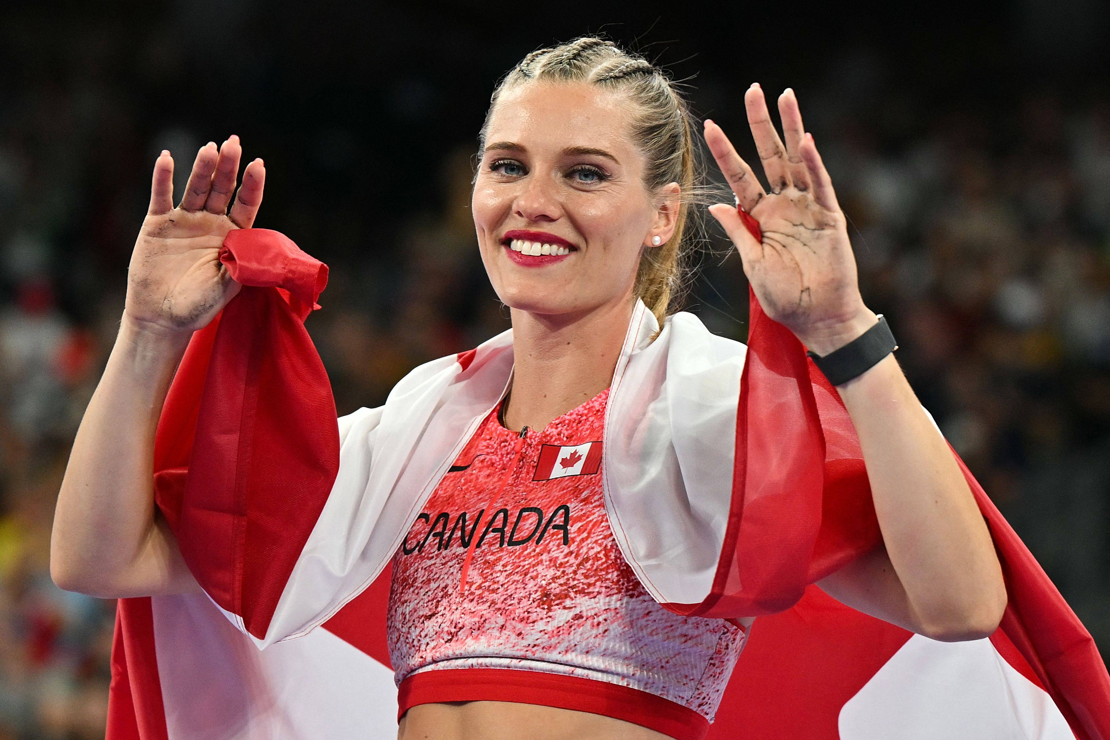 Canada’s Alysha Newman took home the bronze medal for women’s pole vault at the Paris 2024 Olympic Games. Photo: AFP