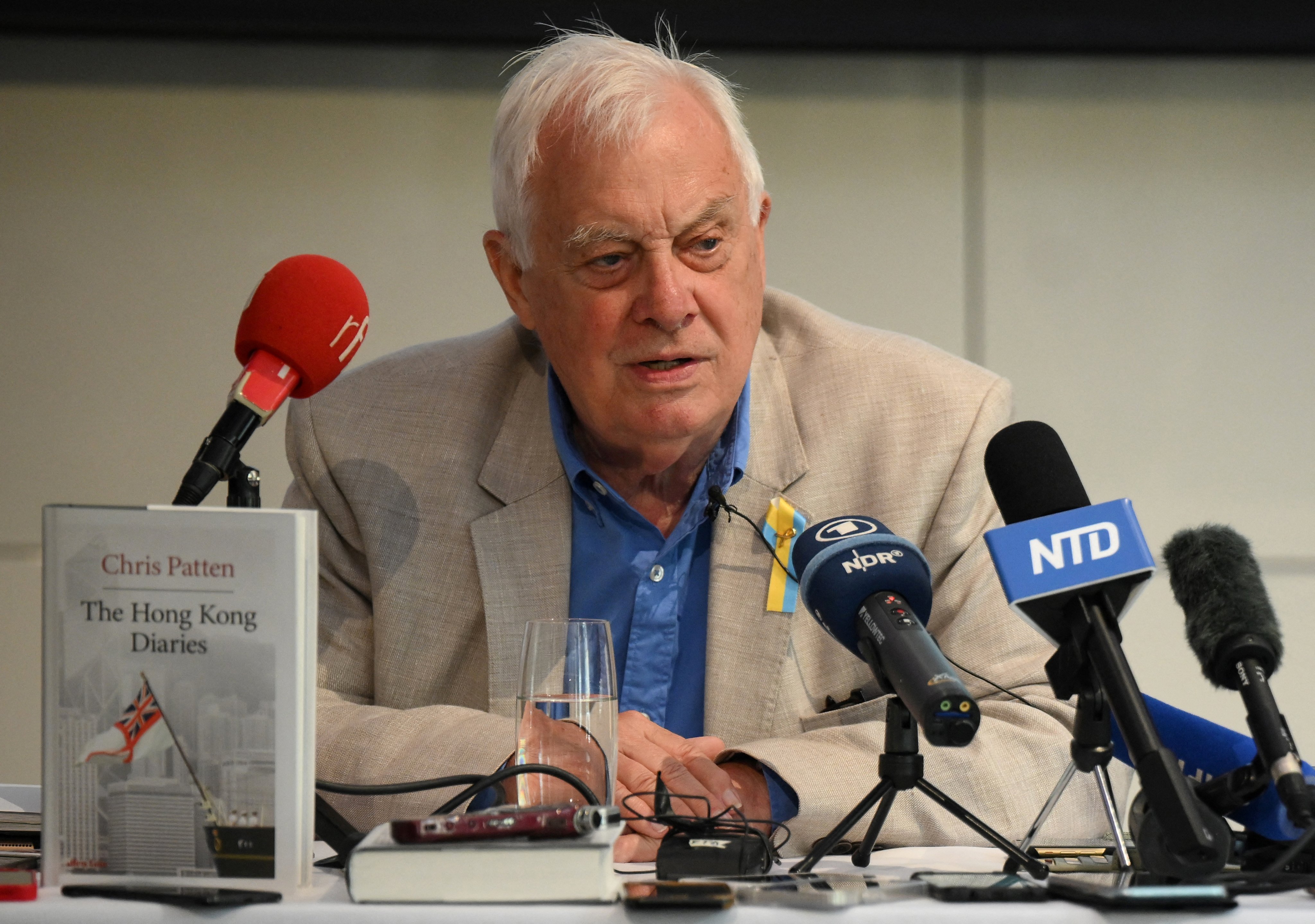 Chris Patten told the media the verdict “revealed the rapidly deteriorating state of the rule of law in Hong Kong”. Photo: AFP