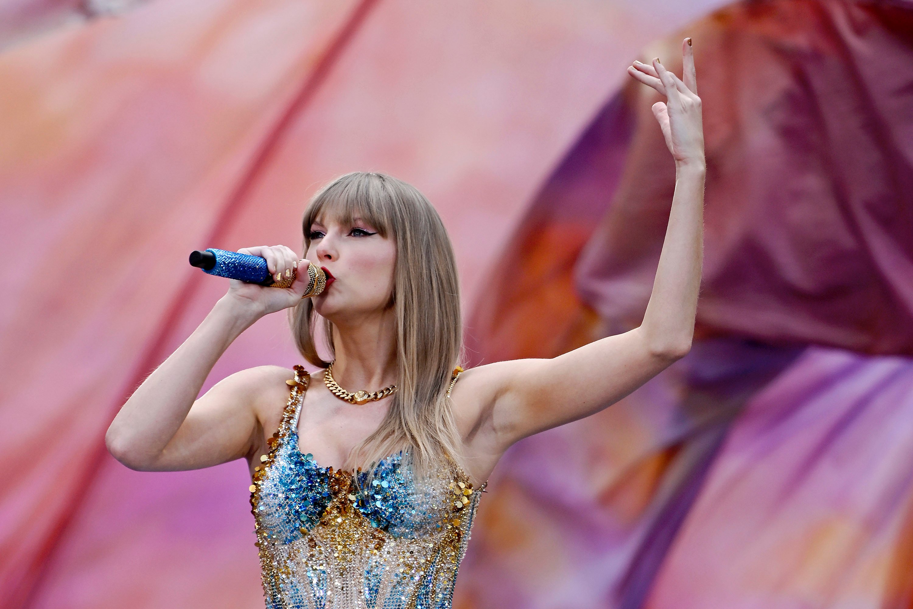 Taylor Swift performs at Wembley Stadium on June 21 in London. Photo: TNS