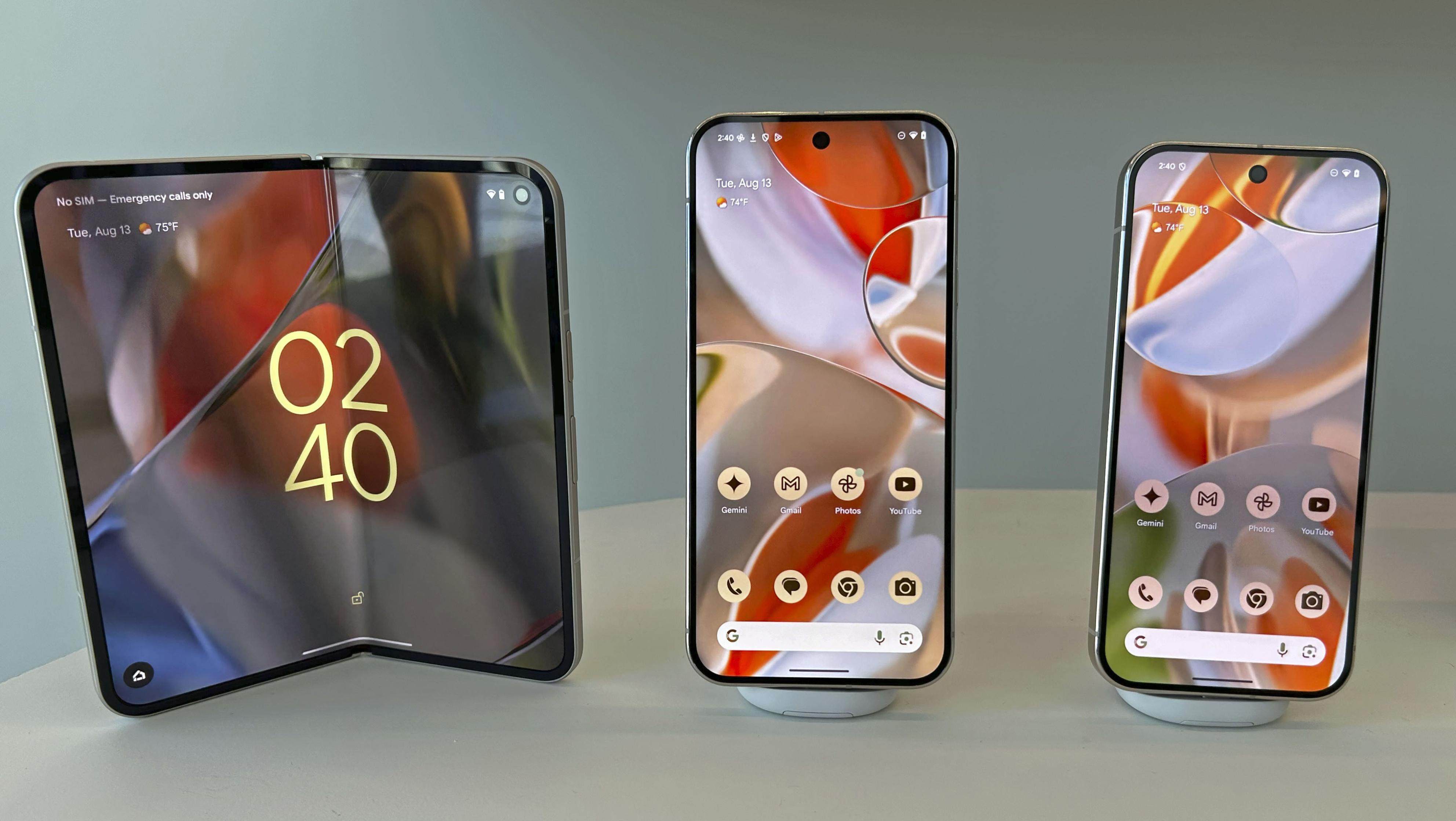 Google’s line-up of new Pixel 9 smartphones with enhanced AI features at their launch in Mountain View, California, on August 13, 2024. Photo: Kyodo