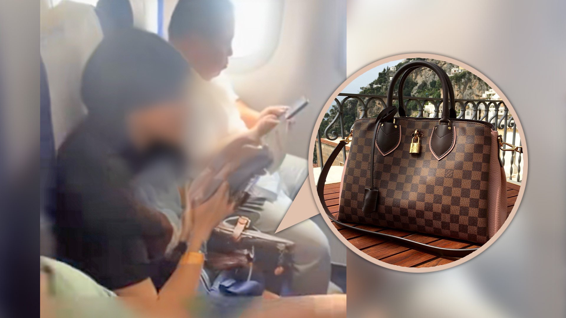 A woman airline passenger in China was kicked off an aircraft because she refused to store her luxury bag under the seat. Photo: SCMP composite/Shutterstock/Douyin