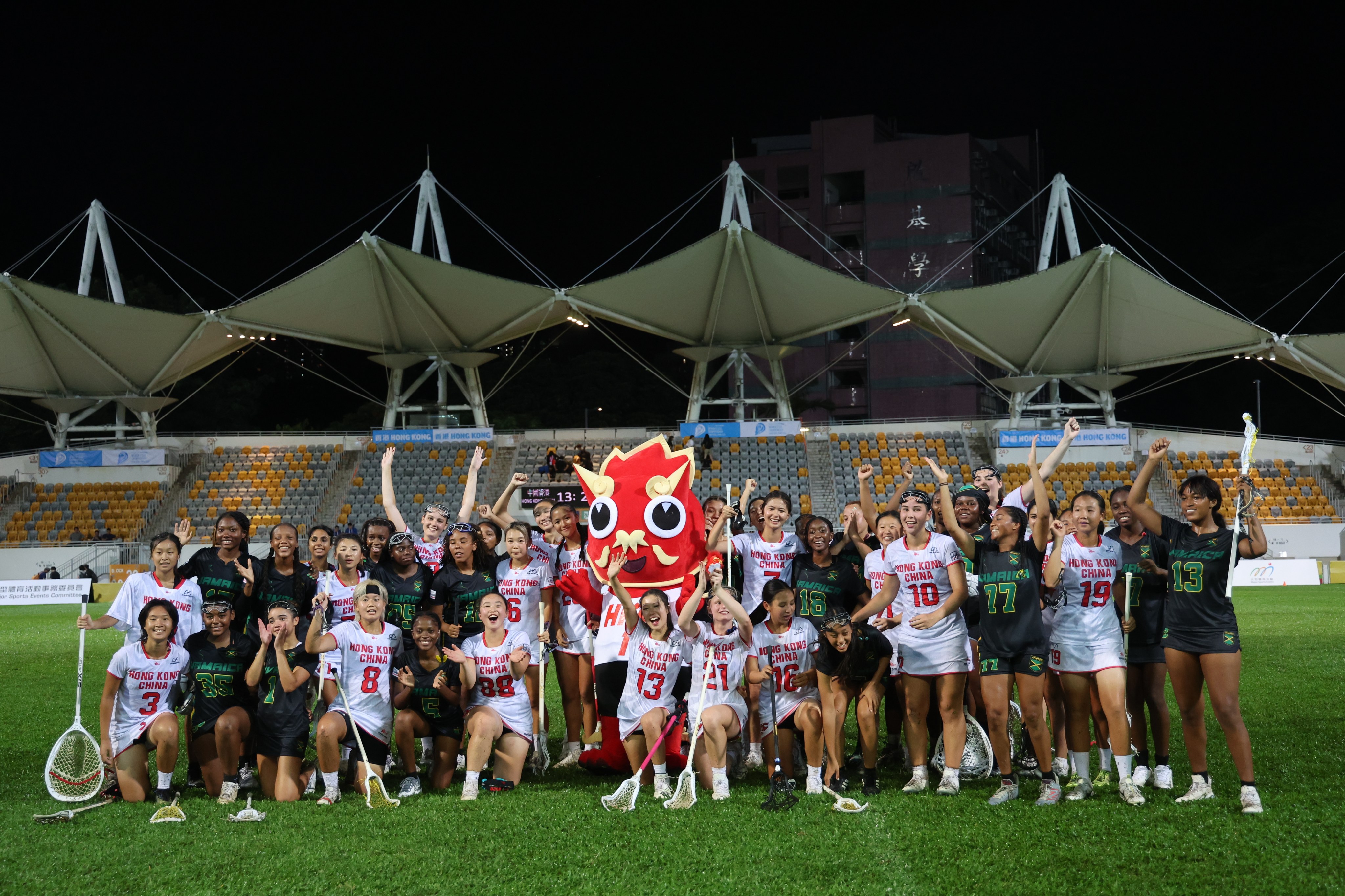 The opening day of the World Lacrosse Women’s U20 Championship brought victory for Hong Kong over Jamaica at Mong Kok Stadium. Photo: Dickson Lee