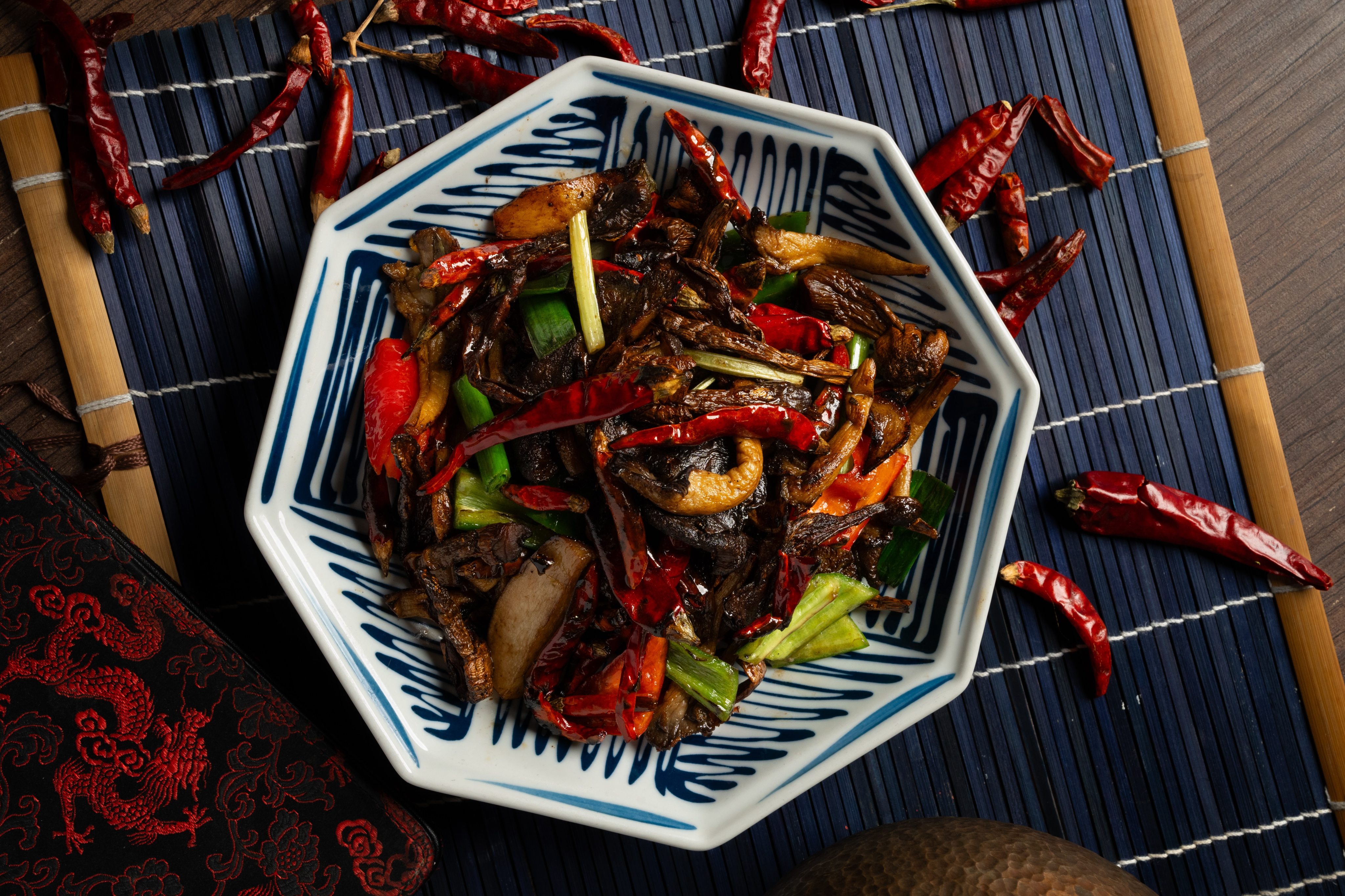 Wok-fried porcini with Yunnan pepper and dried chilli at Chilli Fagara. Photo: Chilli Fagara