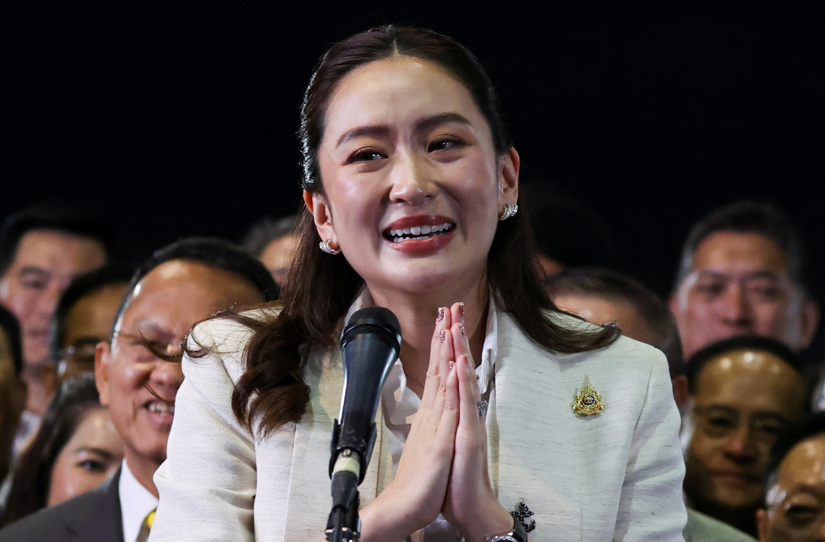 Pheu Thai party’s leader Paetongtarn Shinawatra after the Thai parliament confirms her as the country’s next prime minister, in Bangkok, Thailand, on Friday. Photo: Reuters