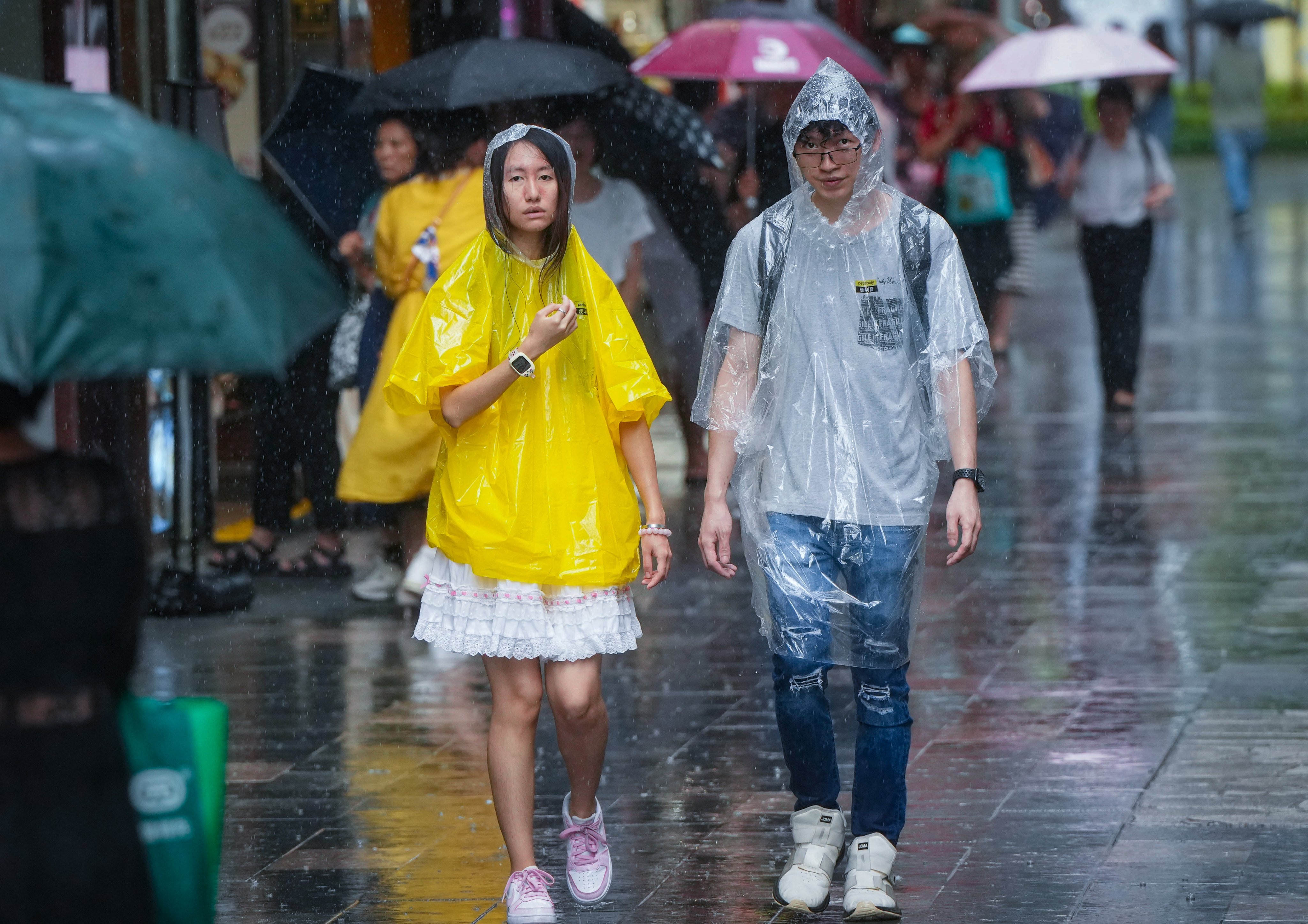 The weather forecaster has issued an amber rainstorm warning. Photo: Sam Tsang