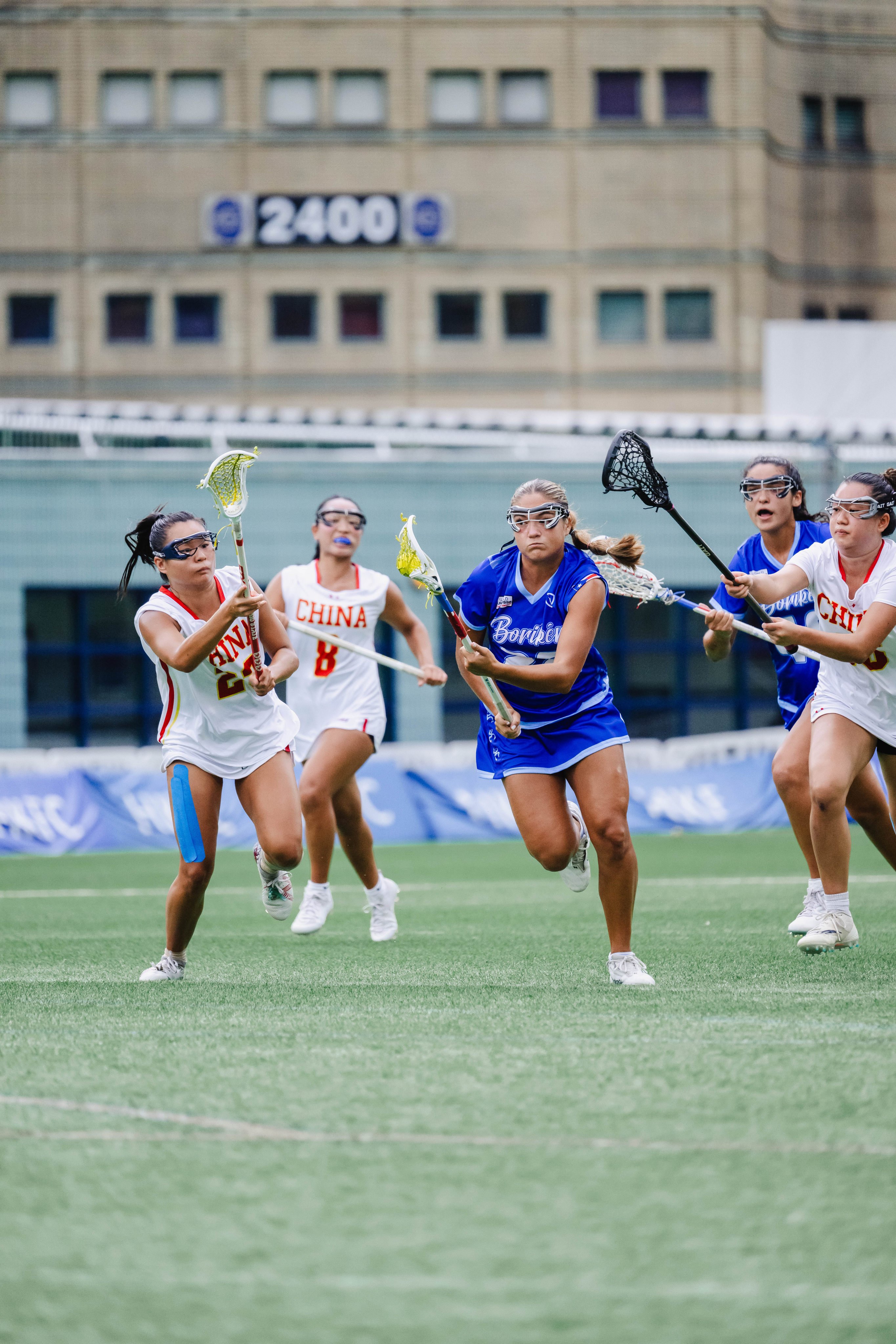 Action from China’s game against Puerto Rico at Hong Kong Football Club. Photo: Hong Kong China Lacrosse Association