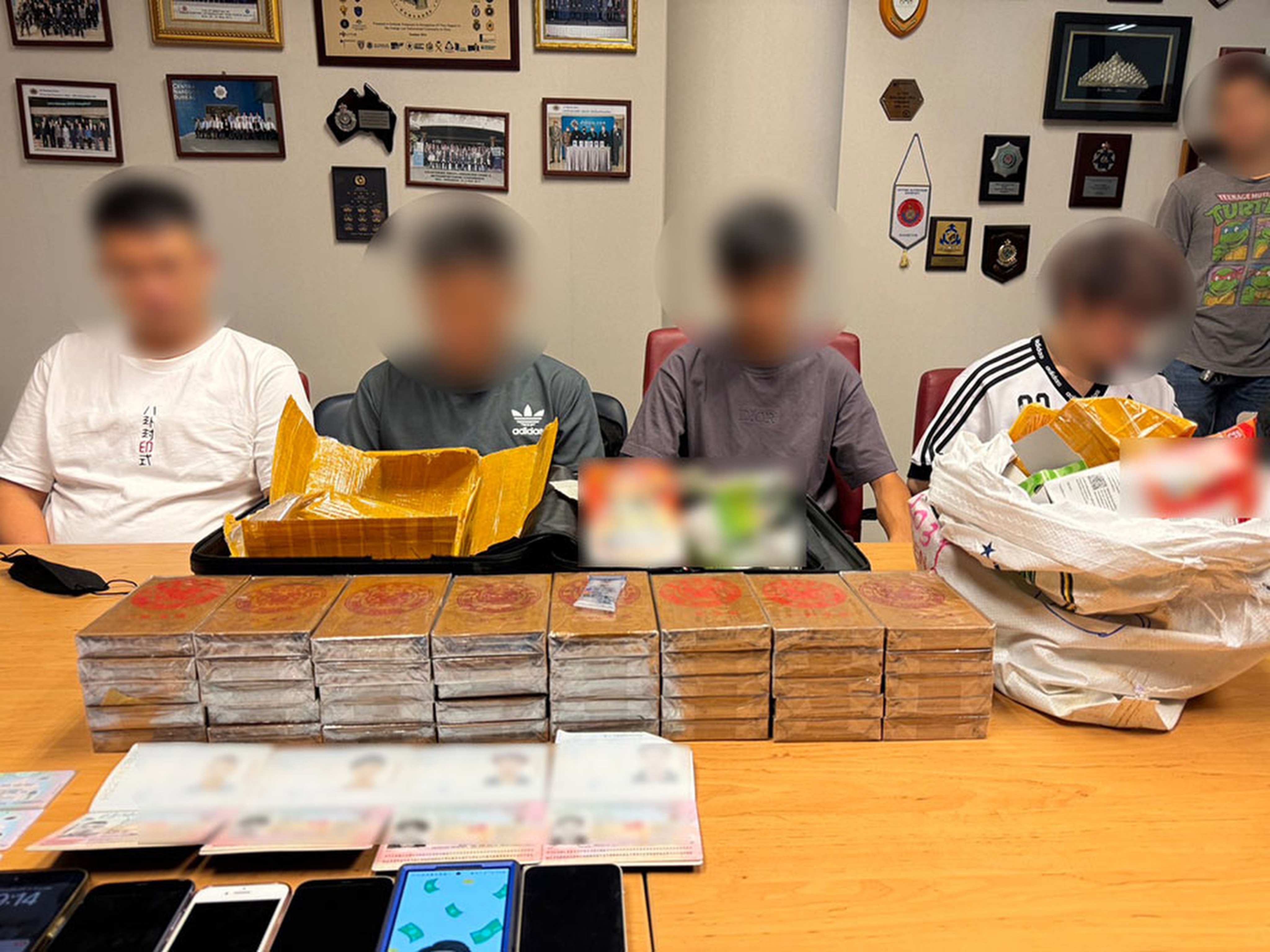 The suspects were arrested following an intelligence exchange between Thai and Hong Kong authorities. Photo: Handout