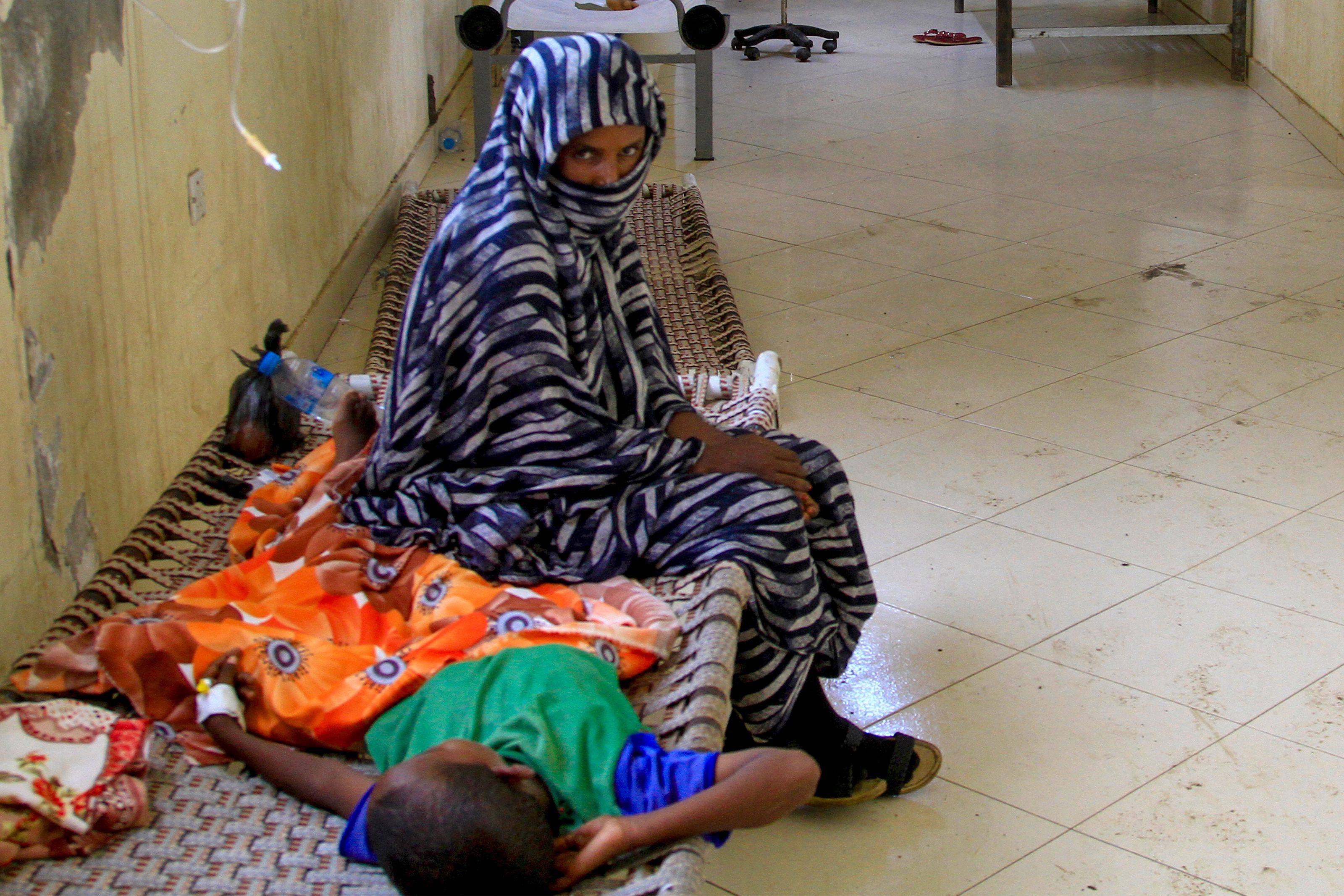 A child suffering from cholera receives treatment at a rural isolation centre in Wad Al-Hilu, Kassala state, eastern Sudan on Sunday. Photo: AFP