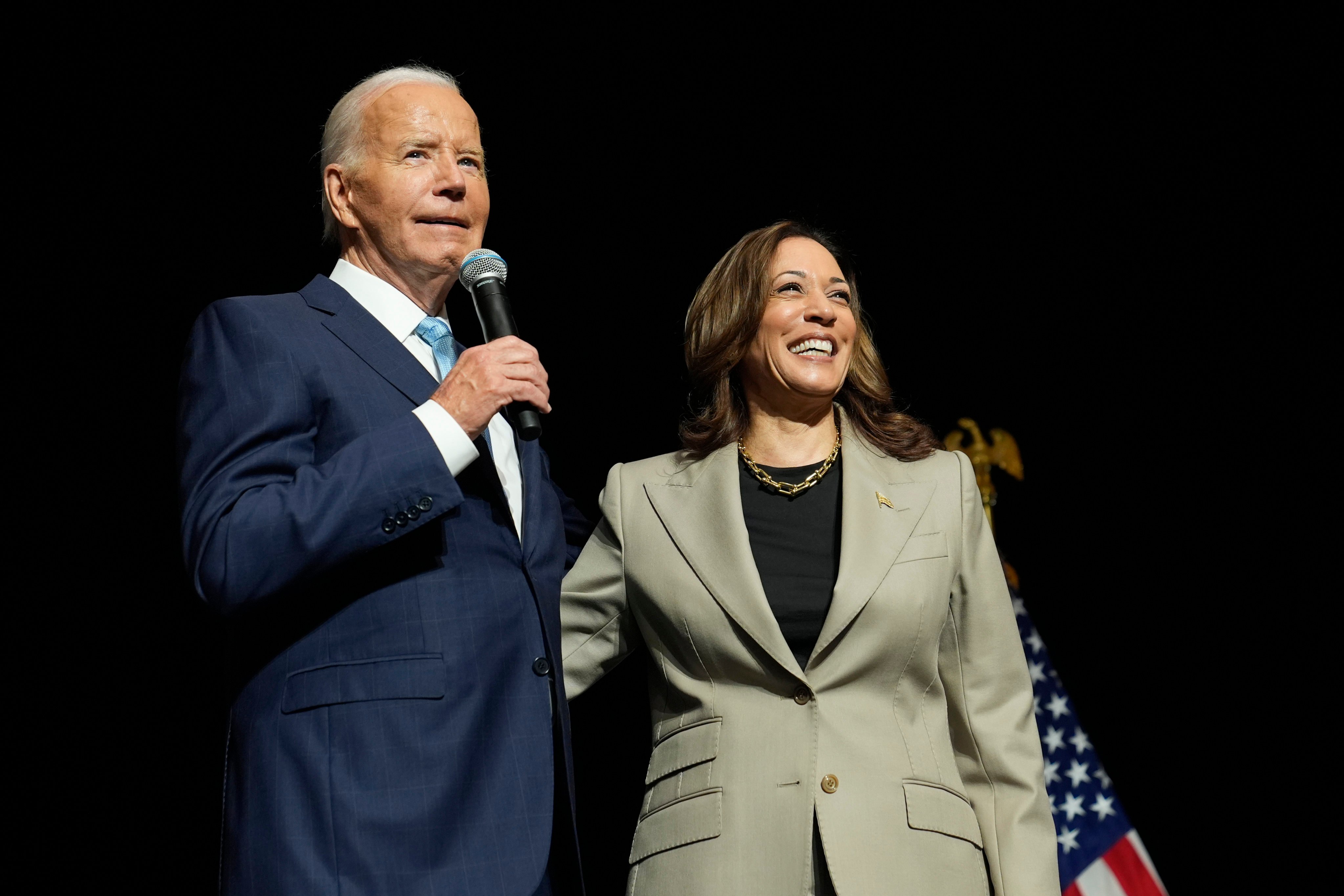 US President Joe Biden, left, and Democratic presidential nominee Vice President Kamala Harris. Photo: AP