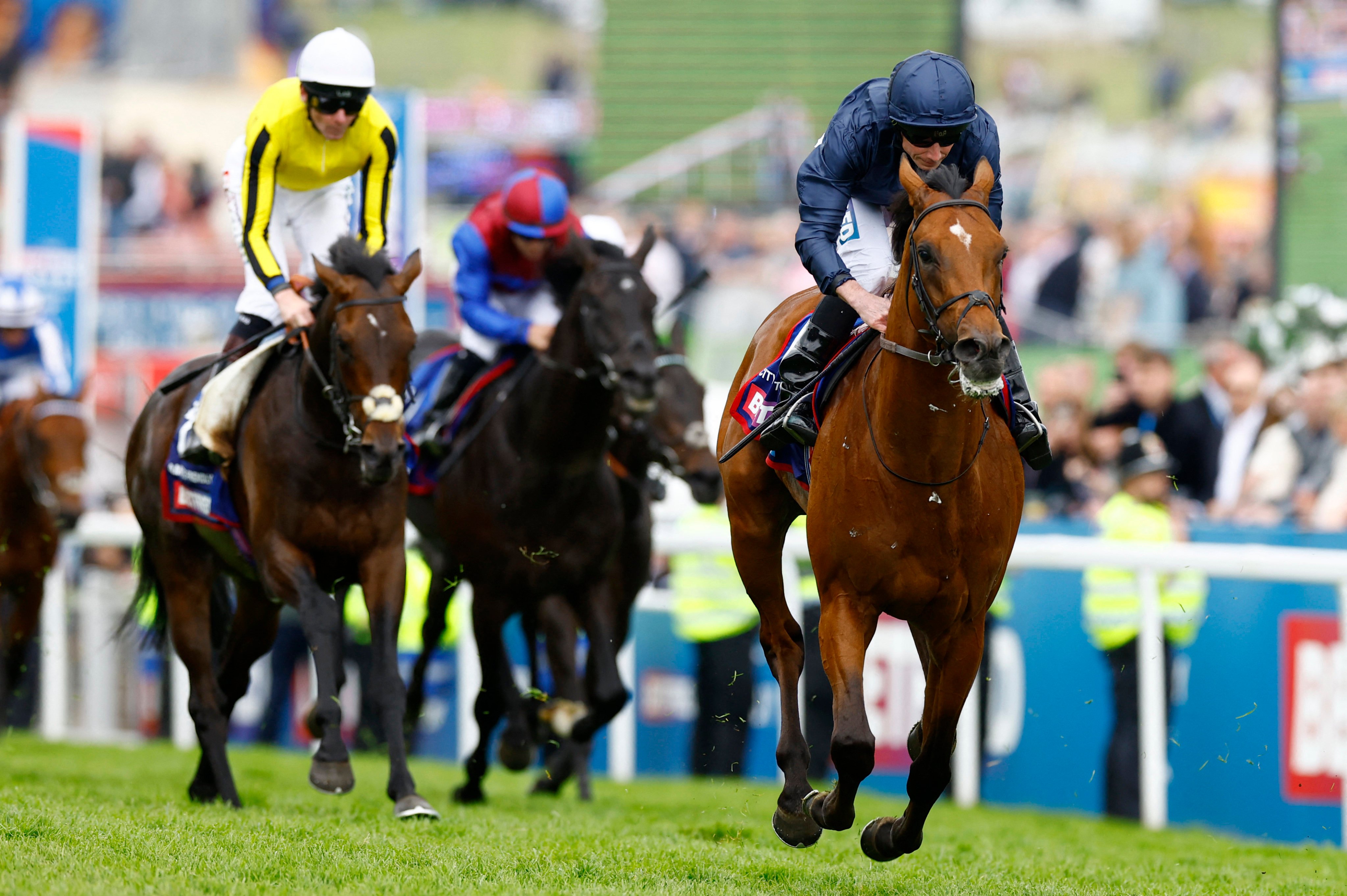 City Of Troy (right) wins the Epsom Derby in June. Photo: Reuters