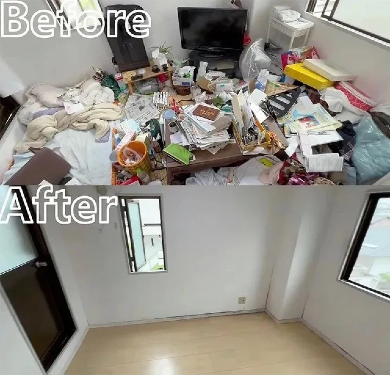 The professional cleaners transformed a “garbage house” into a clean living space. Photo: Weixin