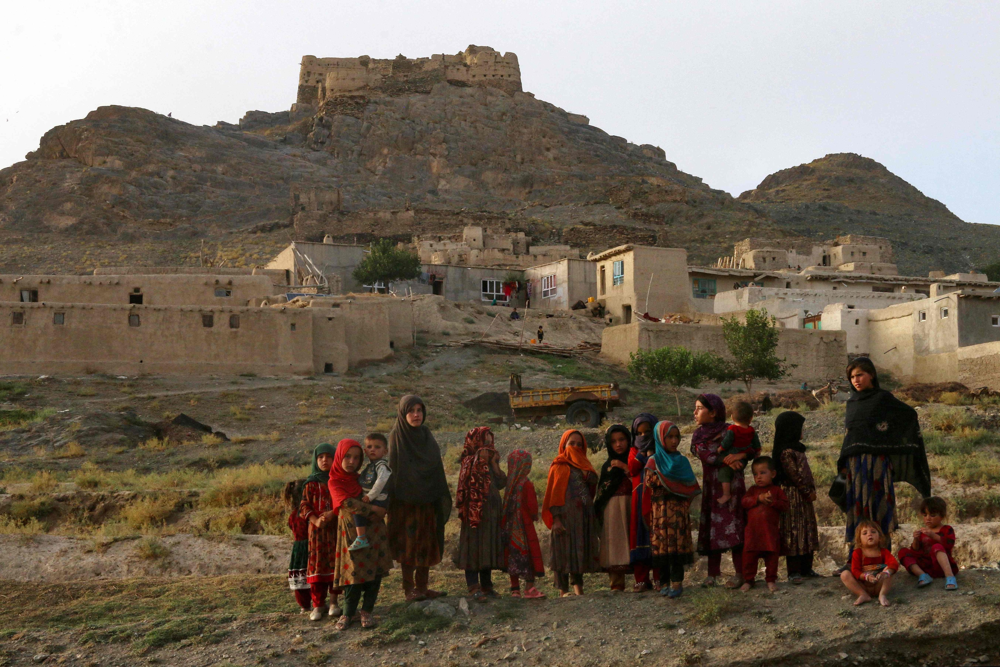 Afghan girls in Ghazni province earlier this month. The Philippine president has expressed concern that Afghan nationals could become stranded in his country while awaiting relocation. Photo: AFP