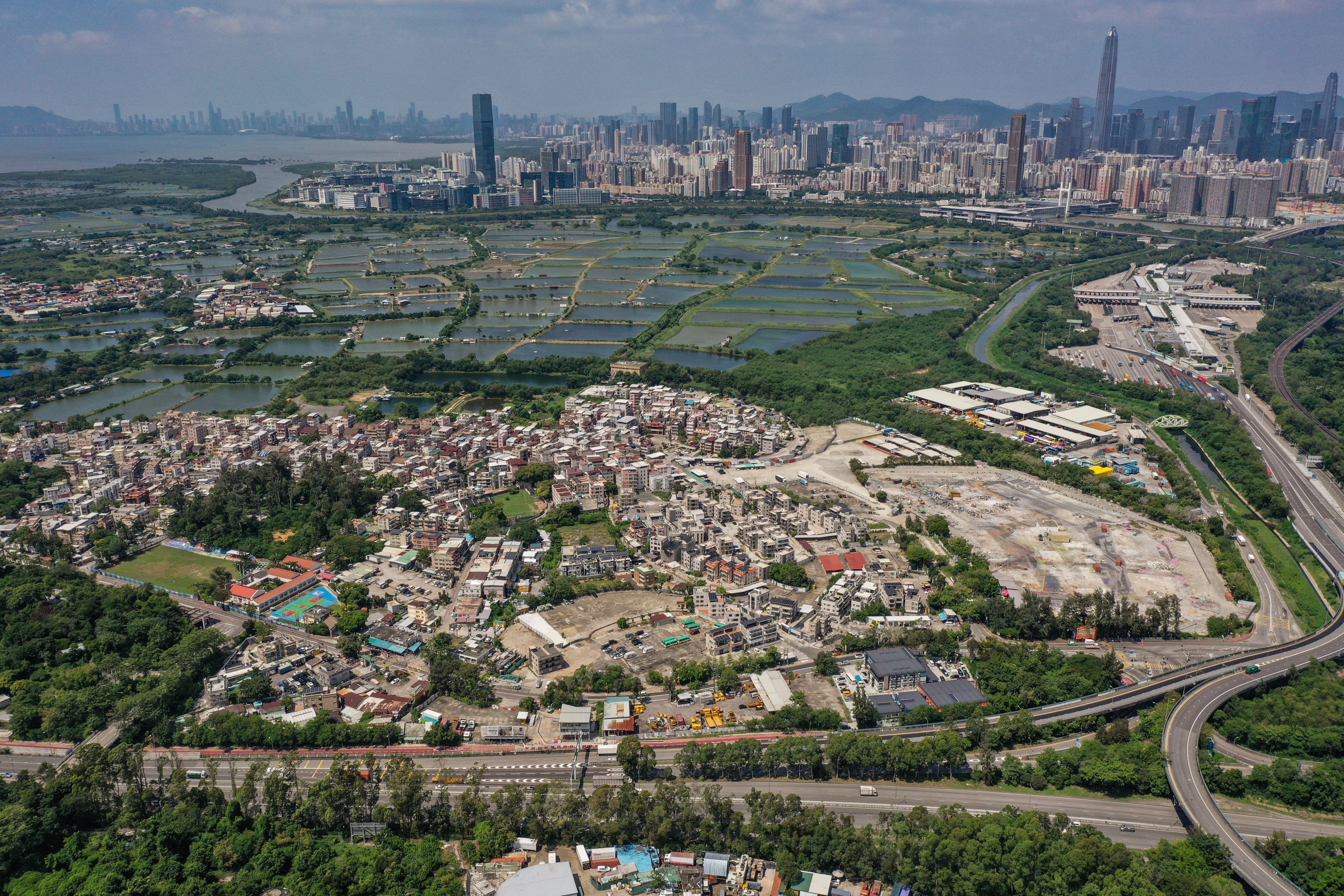 A general view of the Sun Tin area which approved by the Government to press ahead with the San Tin Technopole’s development was subject to 13 conditions. 17MAY24 SCMP/Dickson Lee