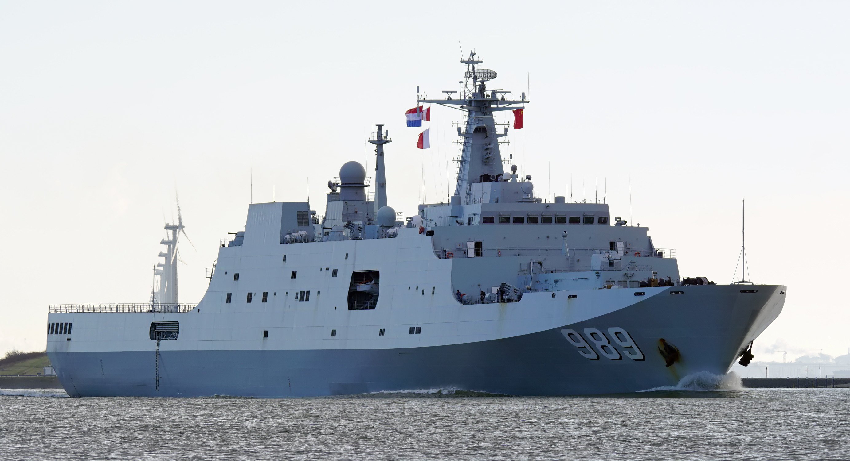 China’s Type 071 amphibious transport dock ship has a flight deck and a hangar. Photo: Handout